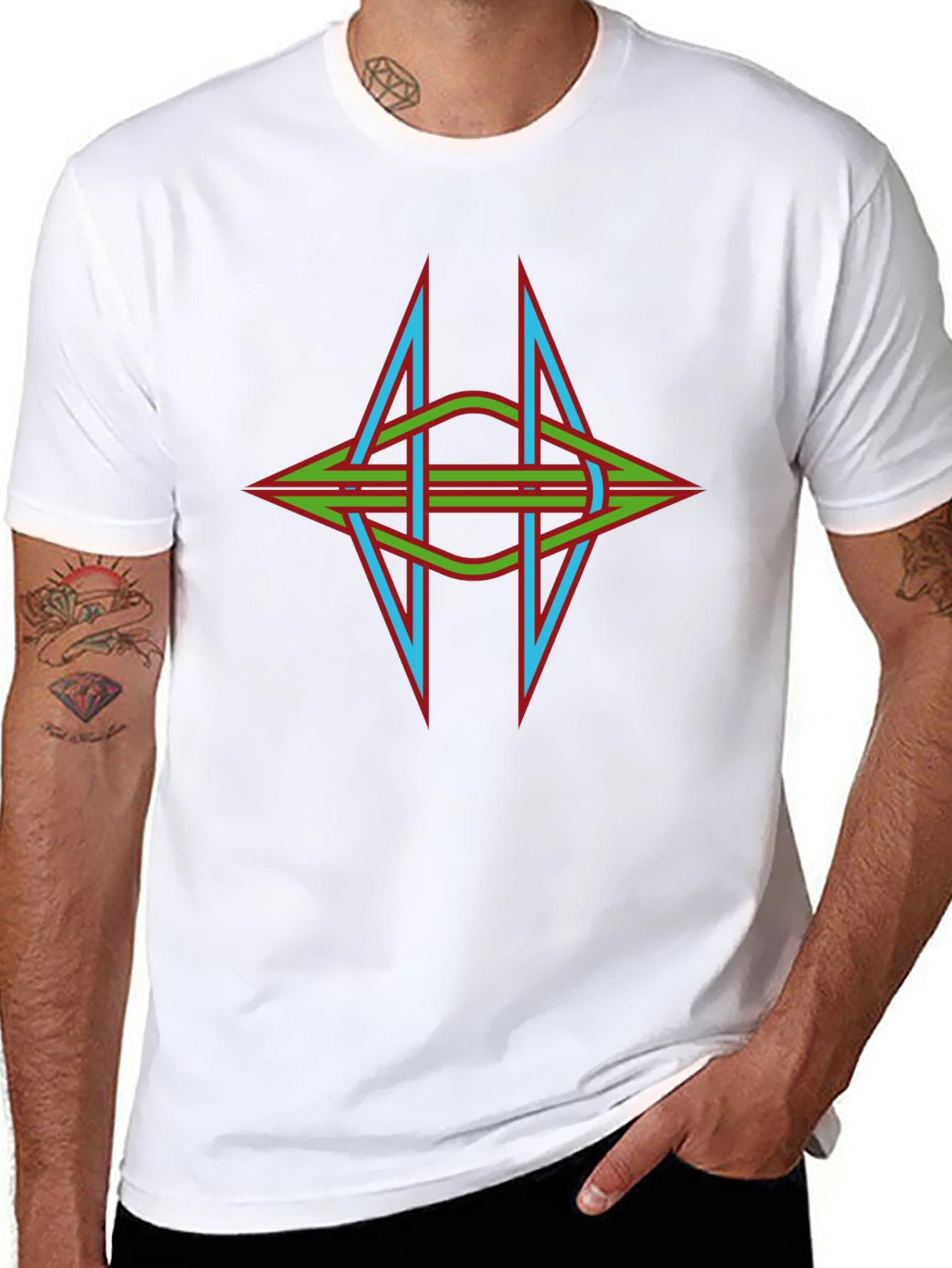 Geometric Celtic Knot Graphic Black T-Shirt