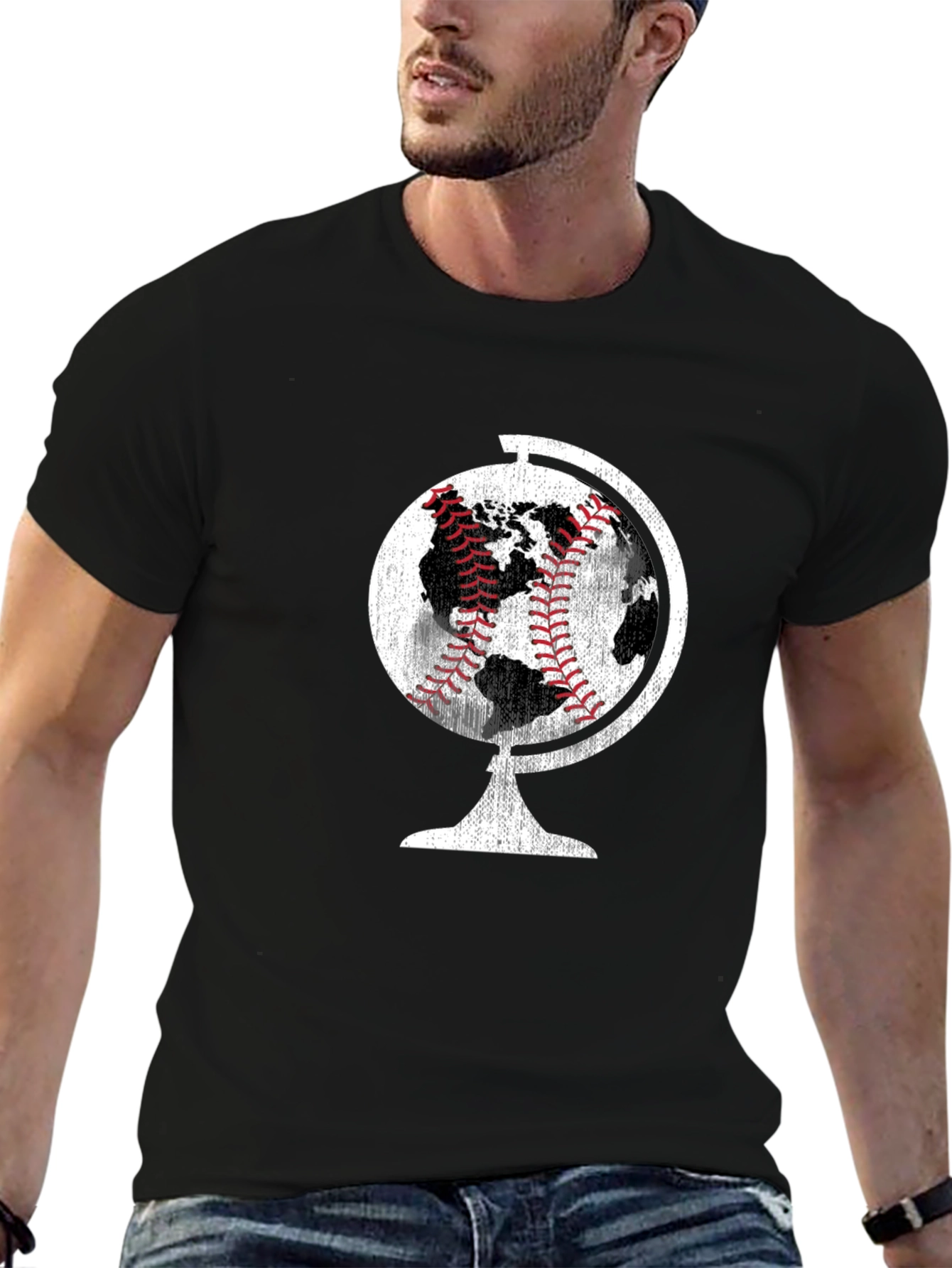 Baseball World Globe Graphic T-Shirt