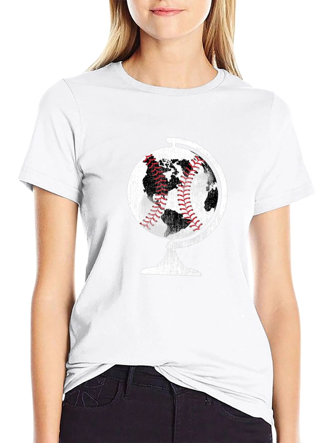 Baseball World Globe Graphic T-Shirt