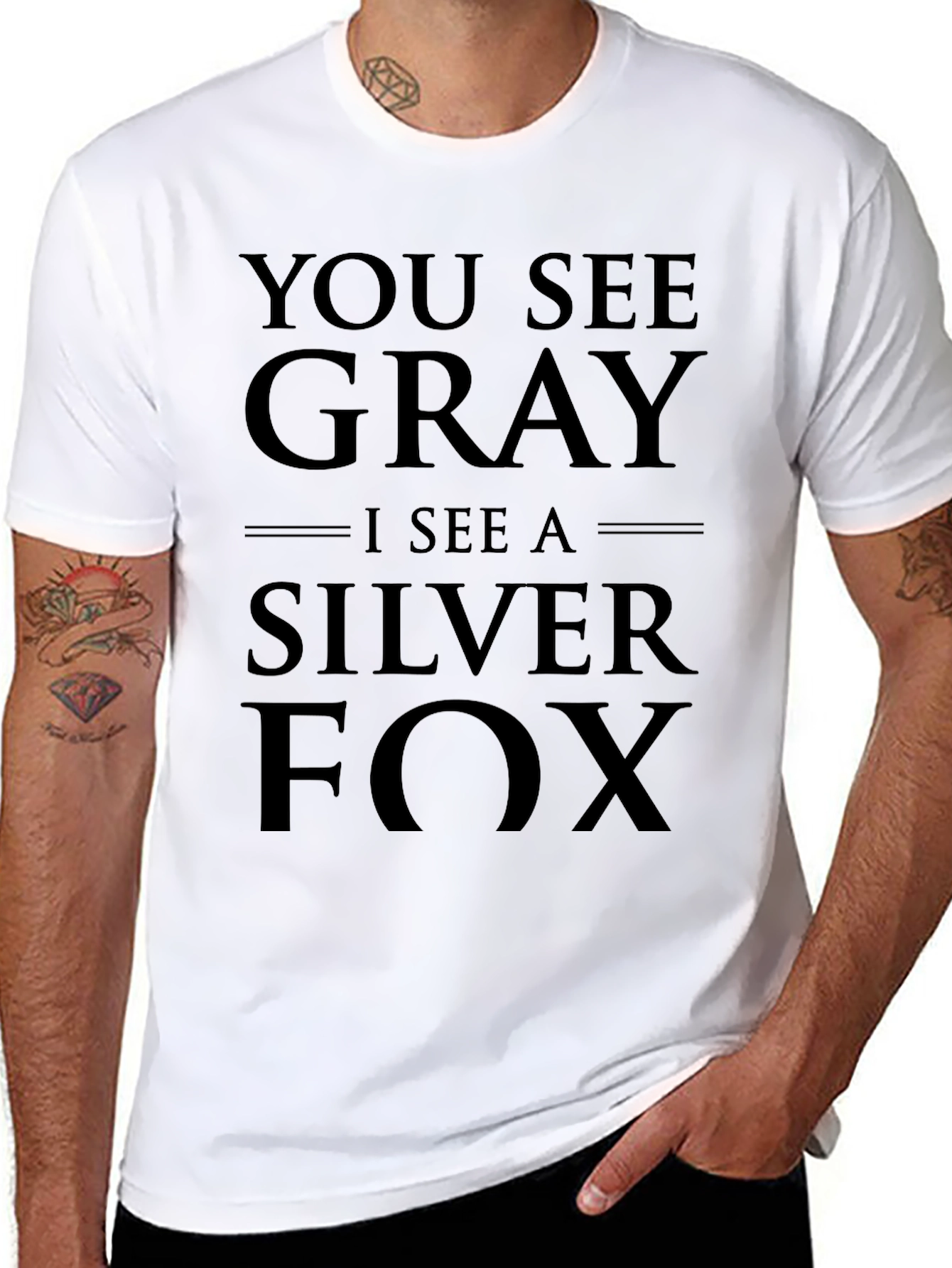 Silver Fox Graphic Tee - You See Gray!