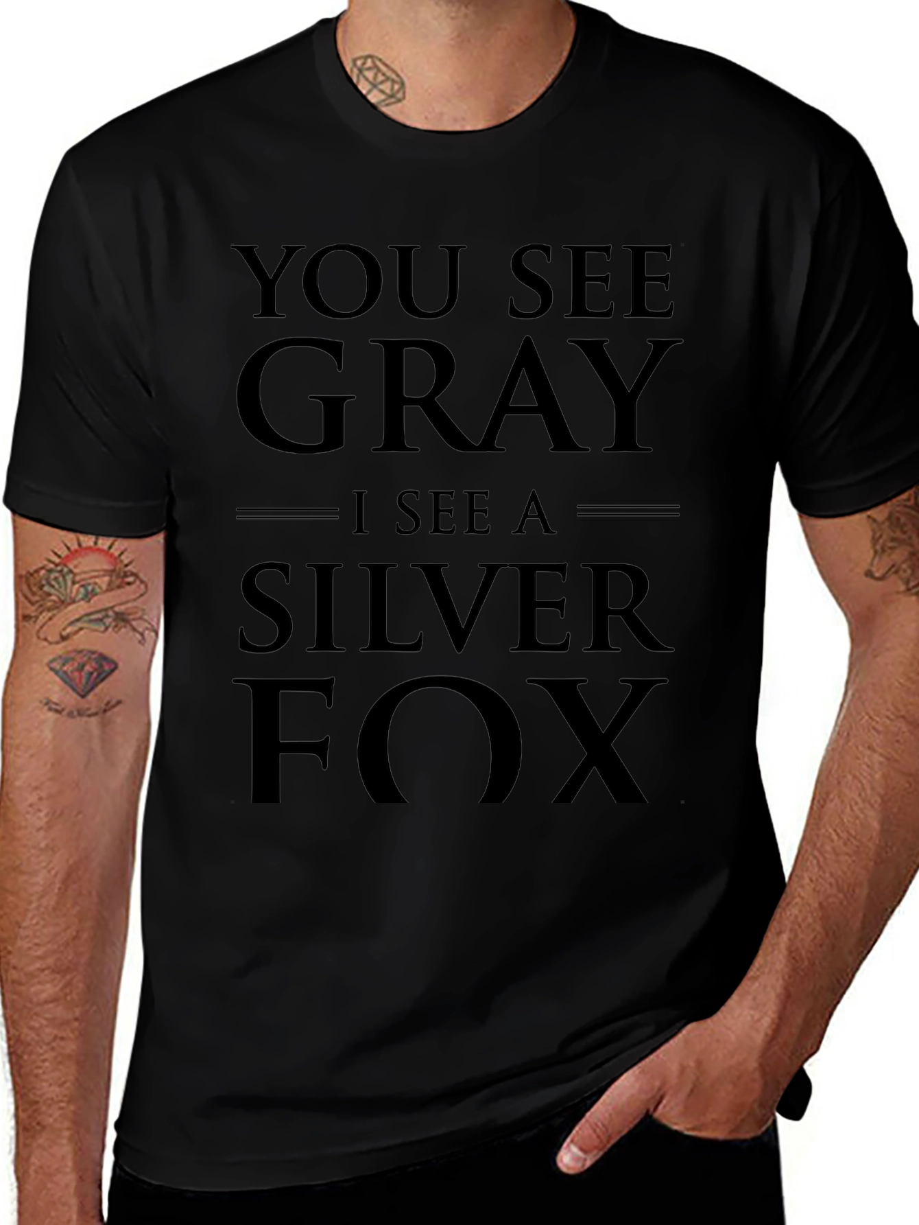 Silver Fox Graphic Tee - You See Gray!