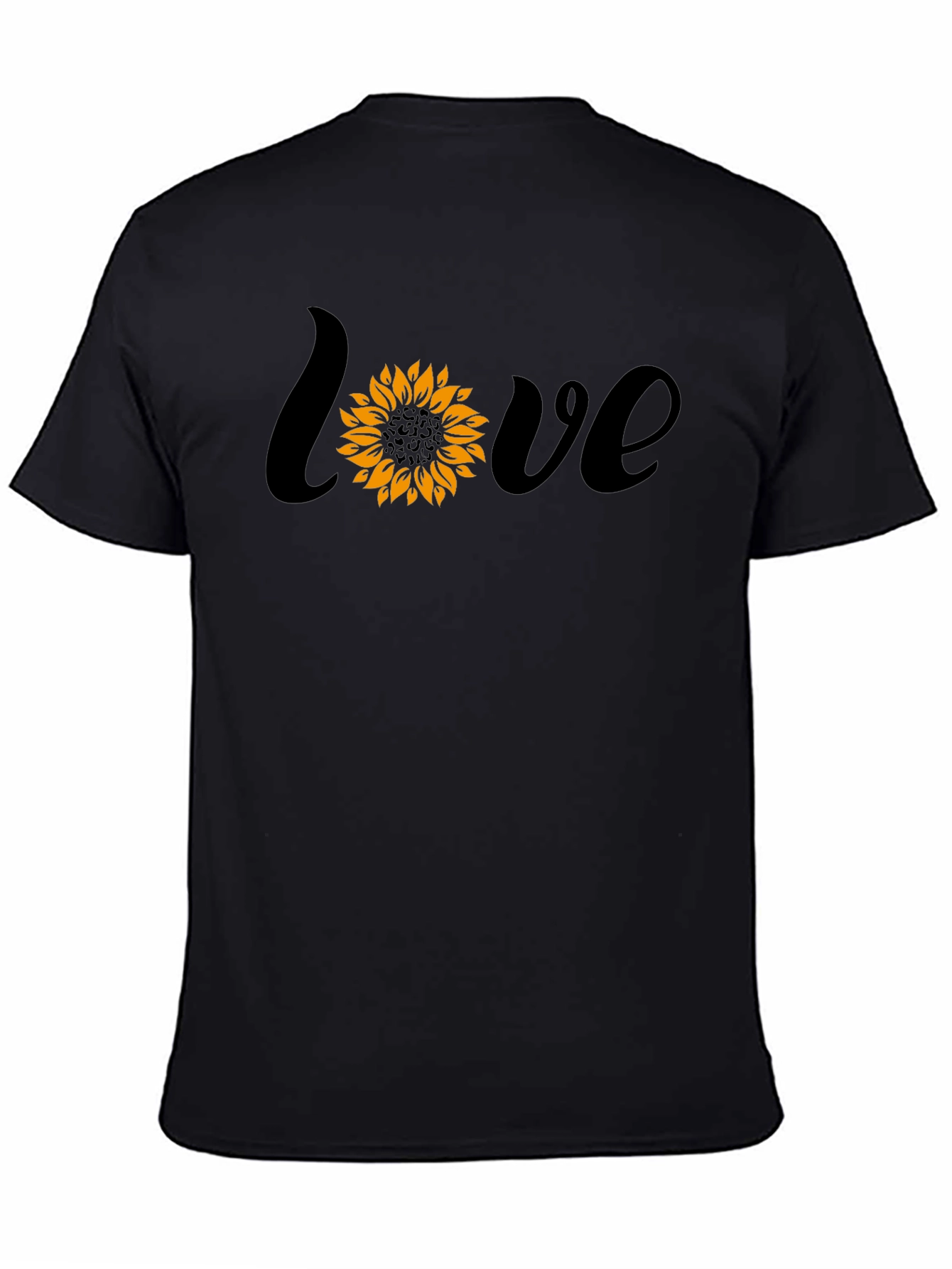 Sunflower Love Graphic Tee - Black Cotton Blend
