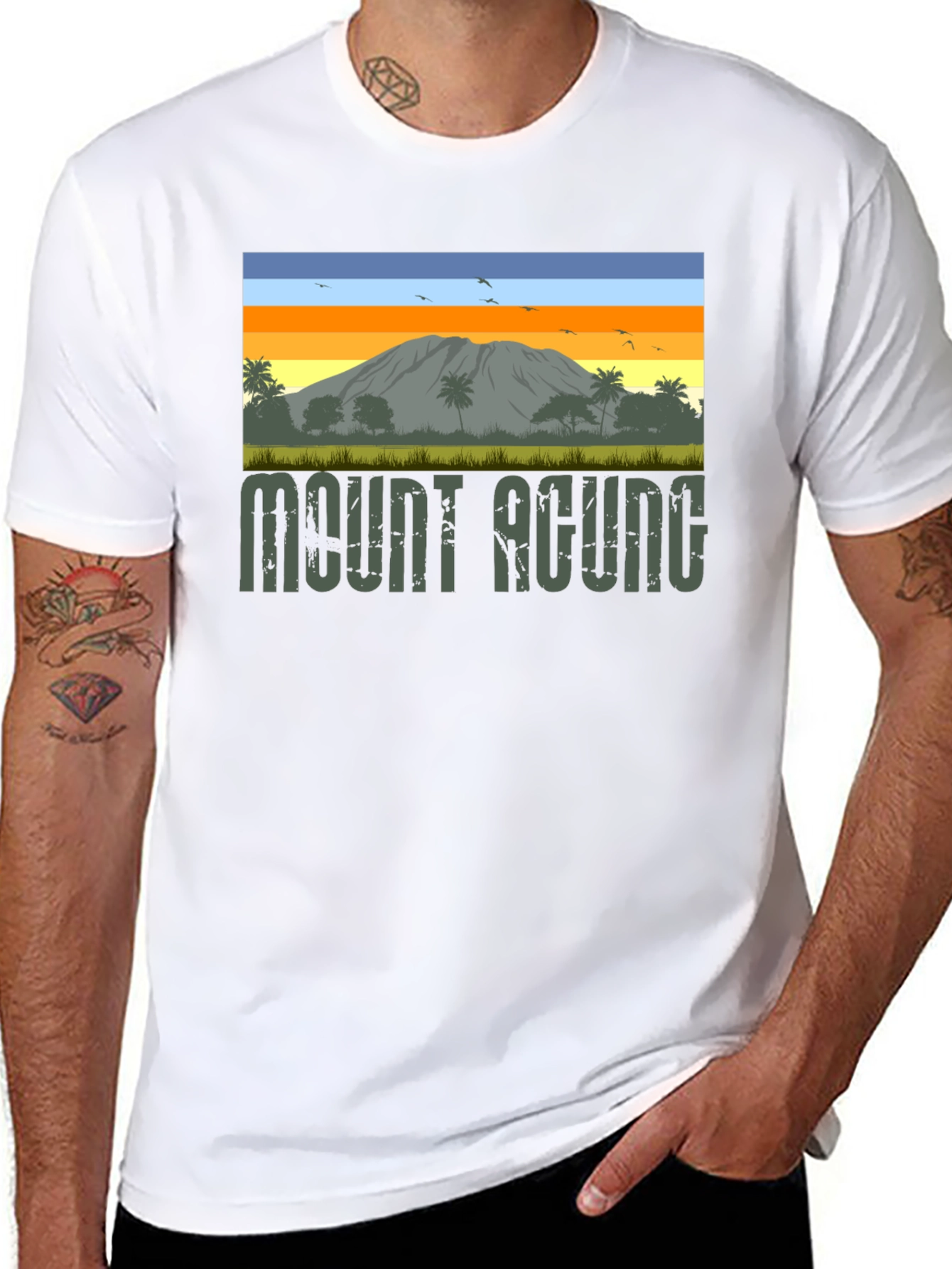 Mount Agung Graphic Tee - Nature Inspired T-Shirt
