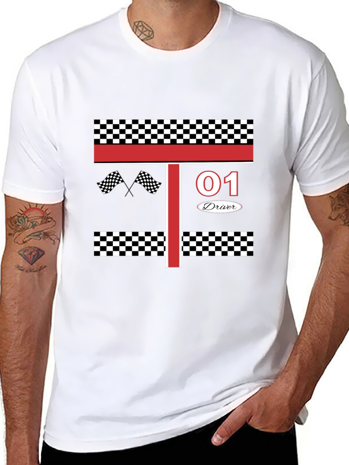 Racing Driver #01 T-Shirt: Black Racing Tee