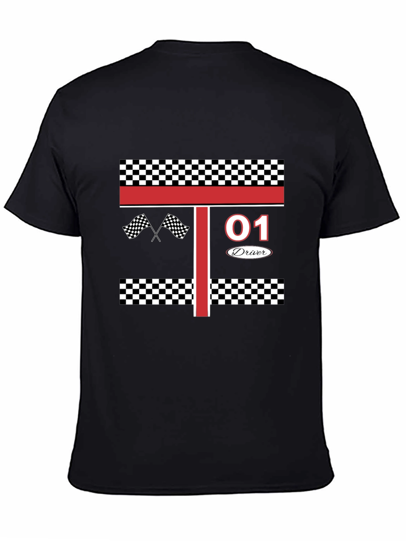 Racing Driver #01 T-Shirt: Black Racing Tee