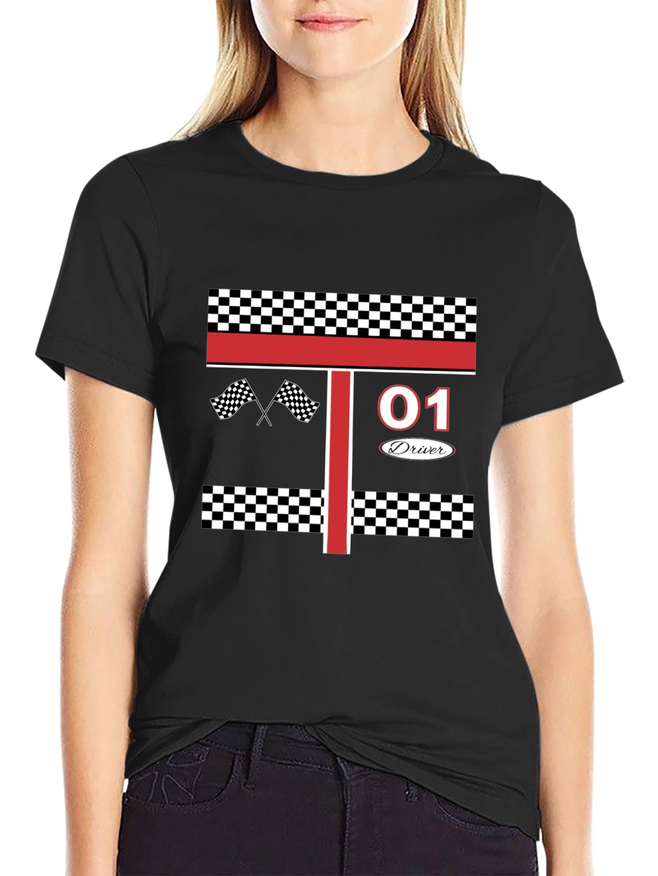 Racing Driver #01 T-Shirt: Black Racing Tee