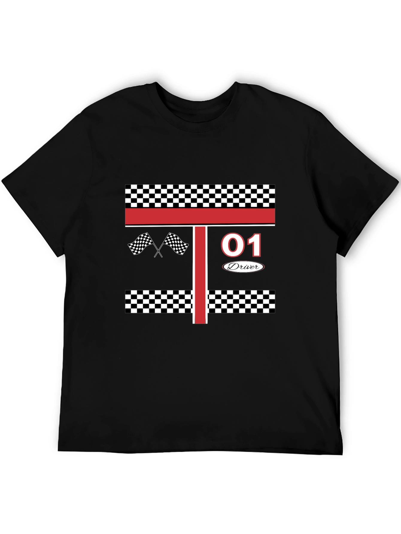 Racing Driver #01 T-Shirt: Black Racing Tee