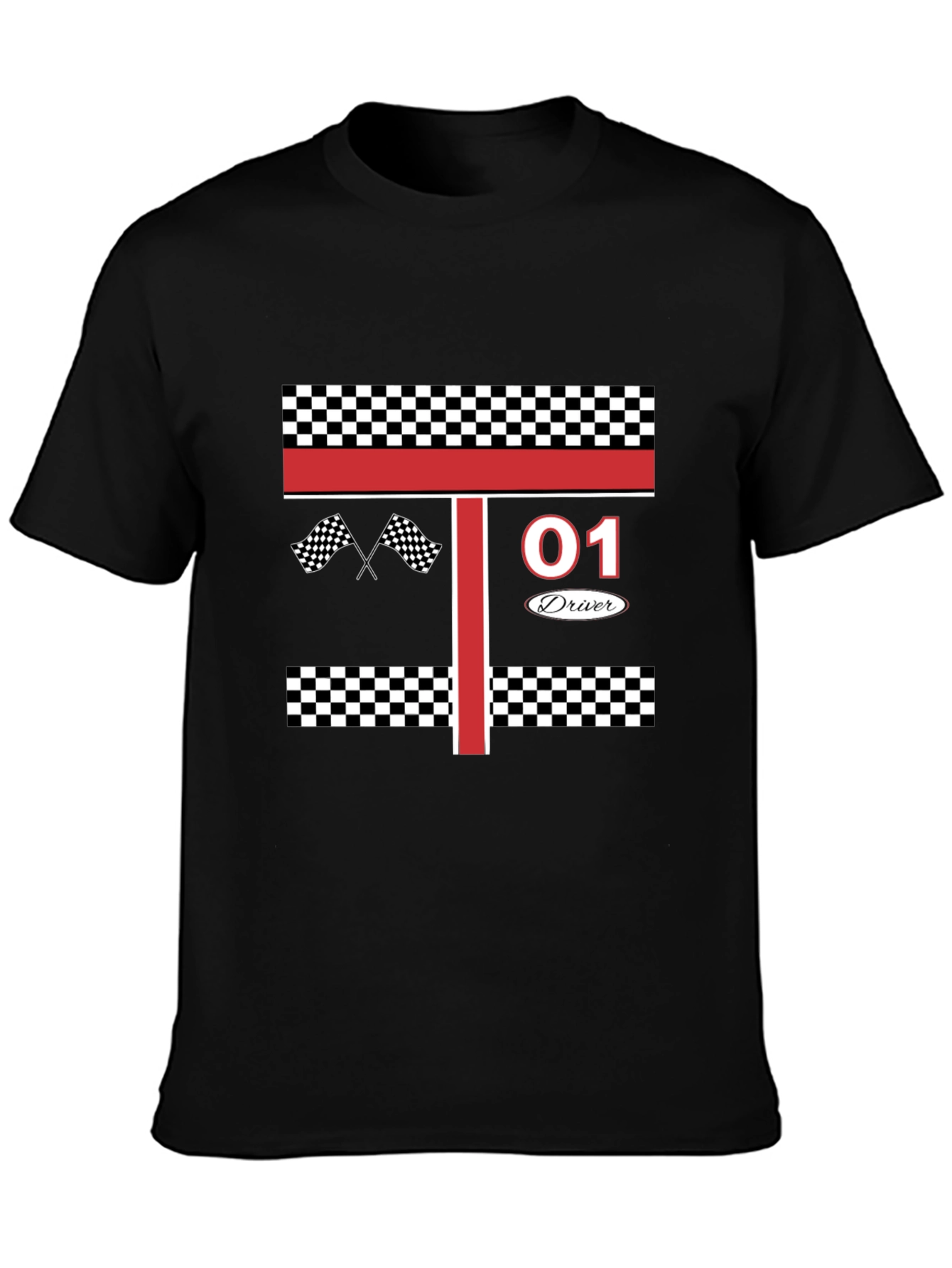 Racing Driver #01 T-Shirt: Black Racing Tee