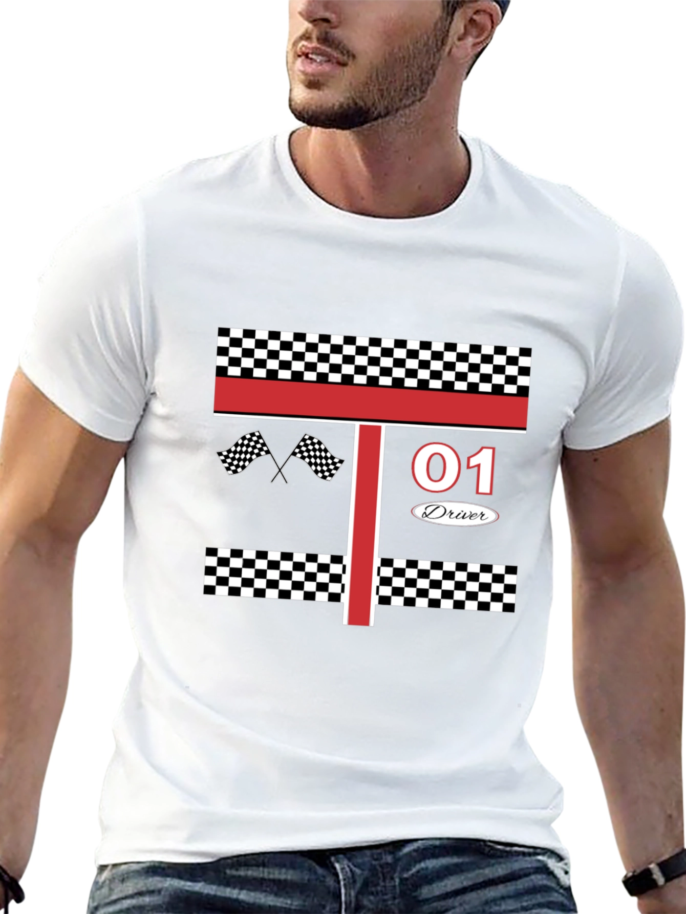Racing Driver #01 T-Shirt: Black Racing Tee