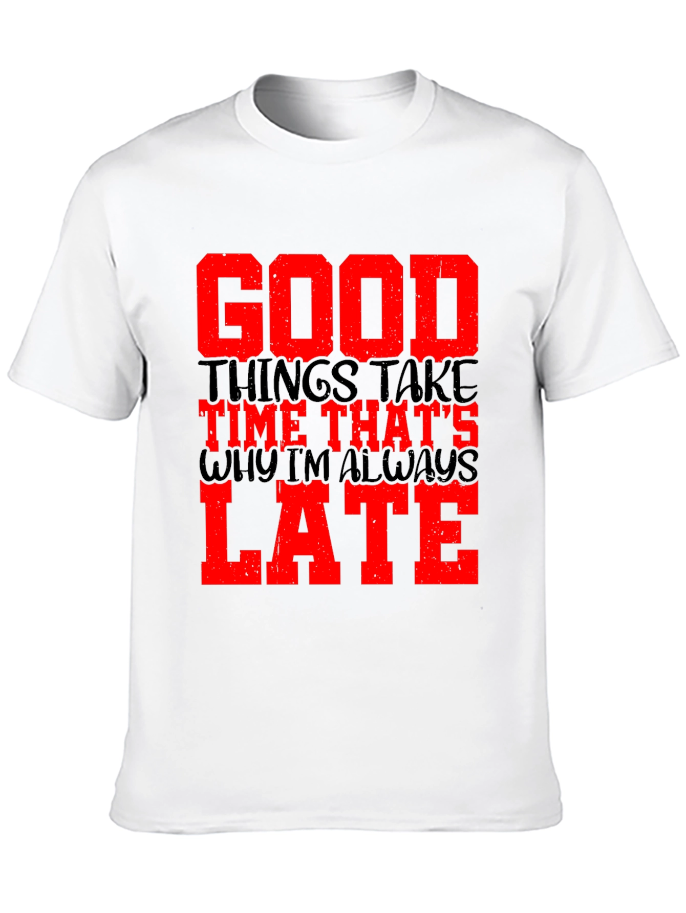 Good Things Take Time Mens Black Graphic Tee
