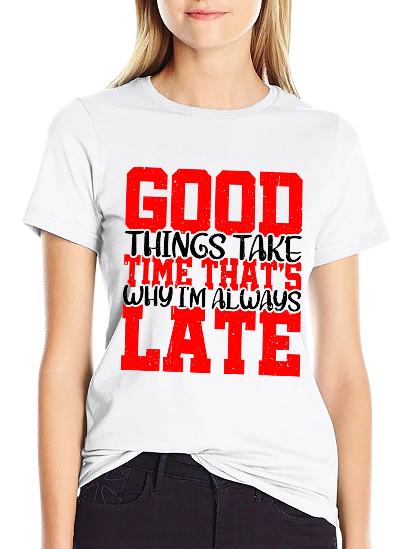Good Things Take Time Mens Black Graphic Tee