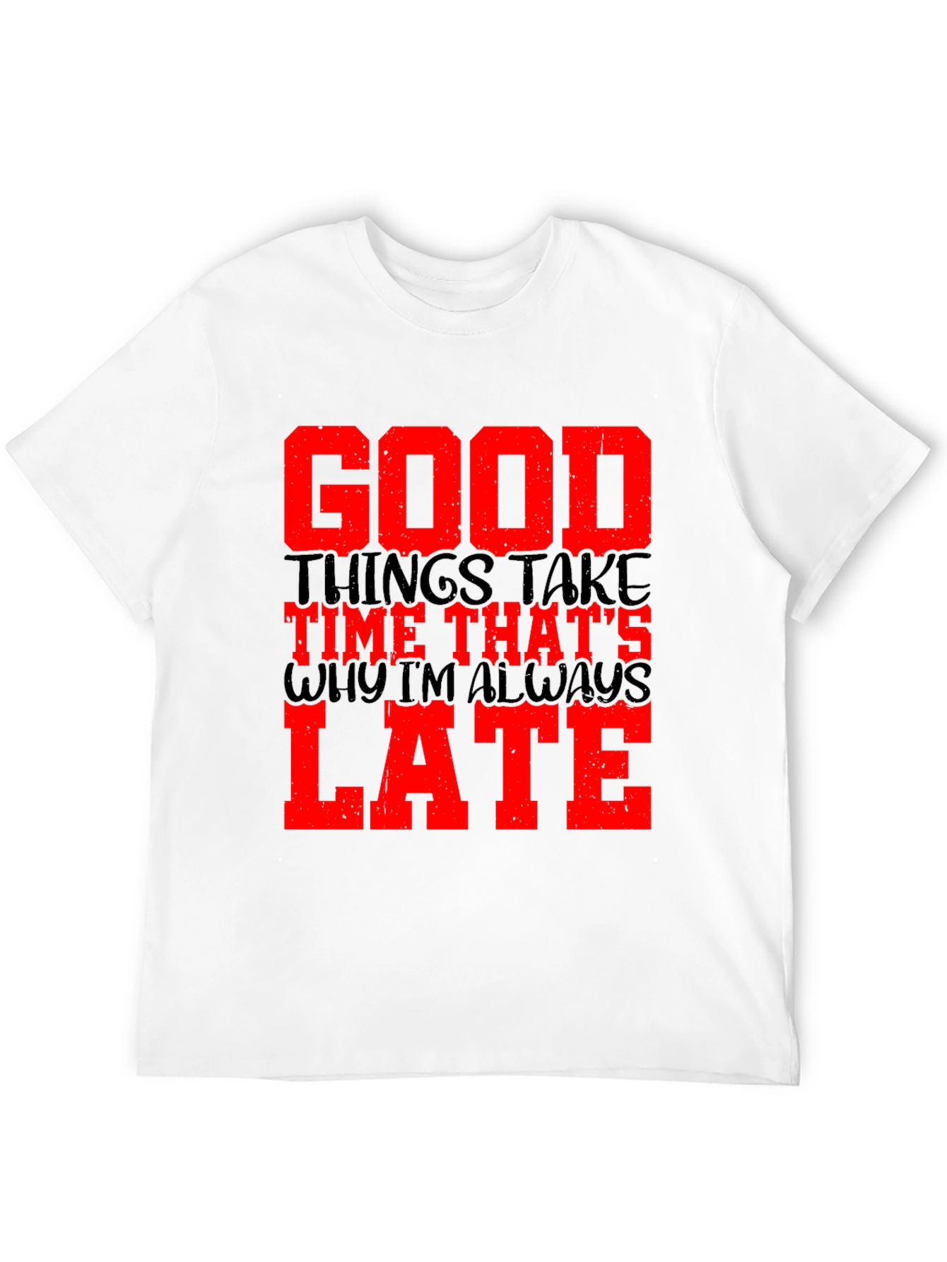 Good Things Take Time Mens Black Graphic Tee