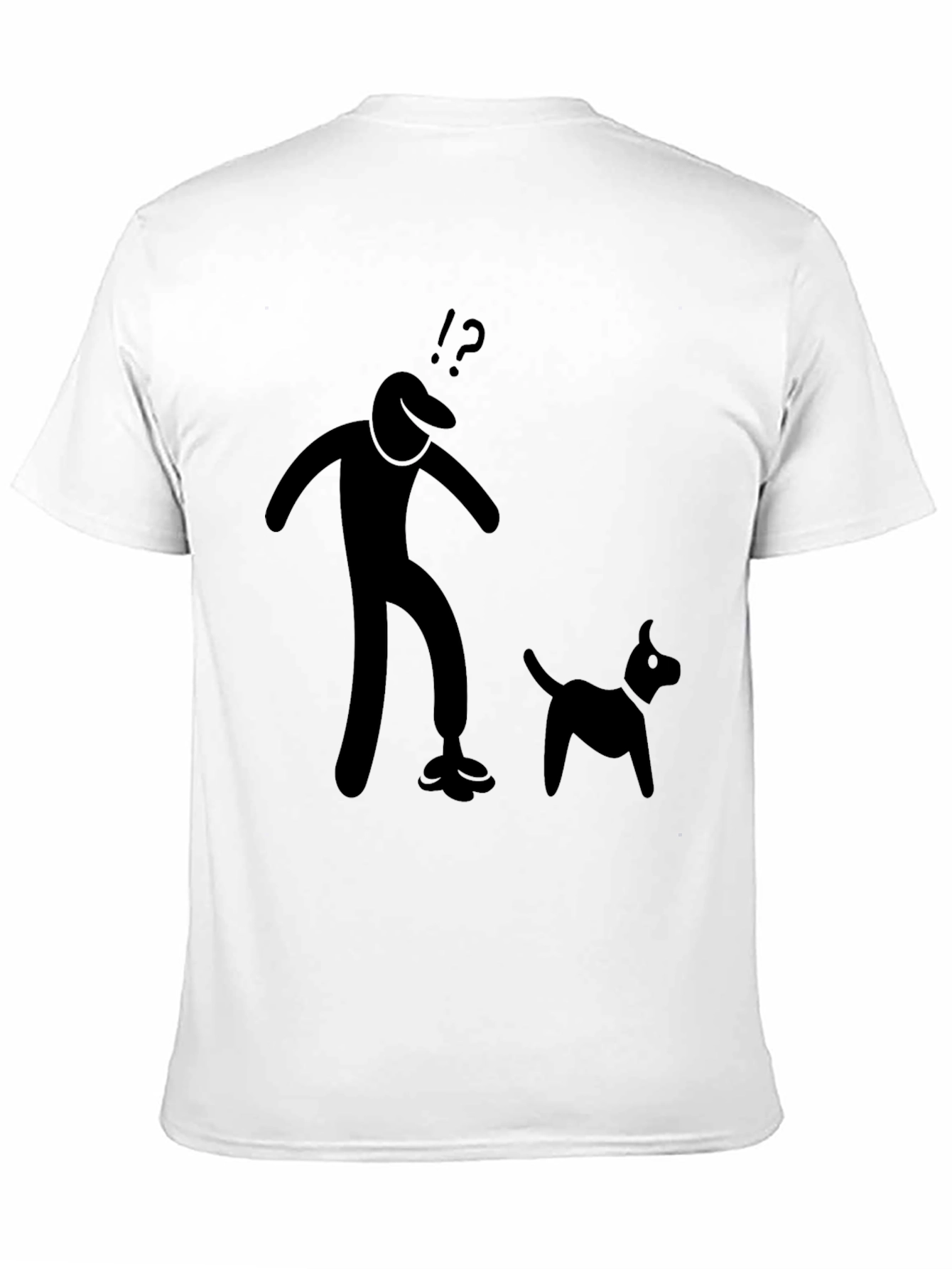 Mens Black T-Shirt with Stick Figure Design