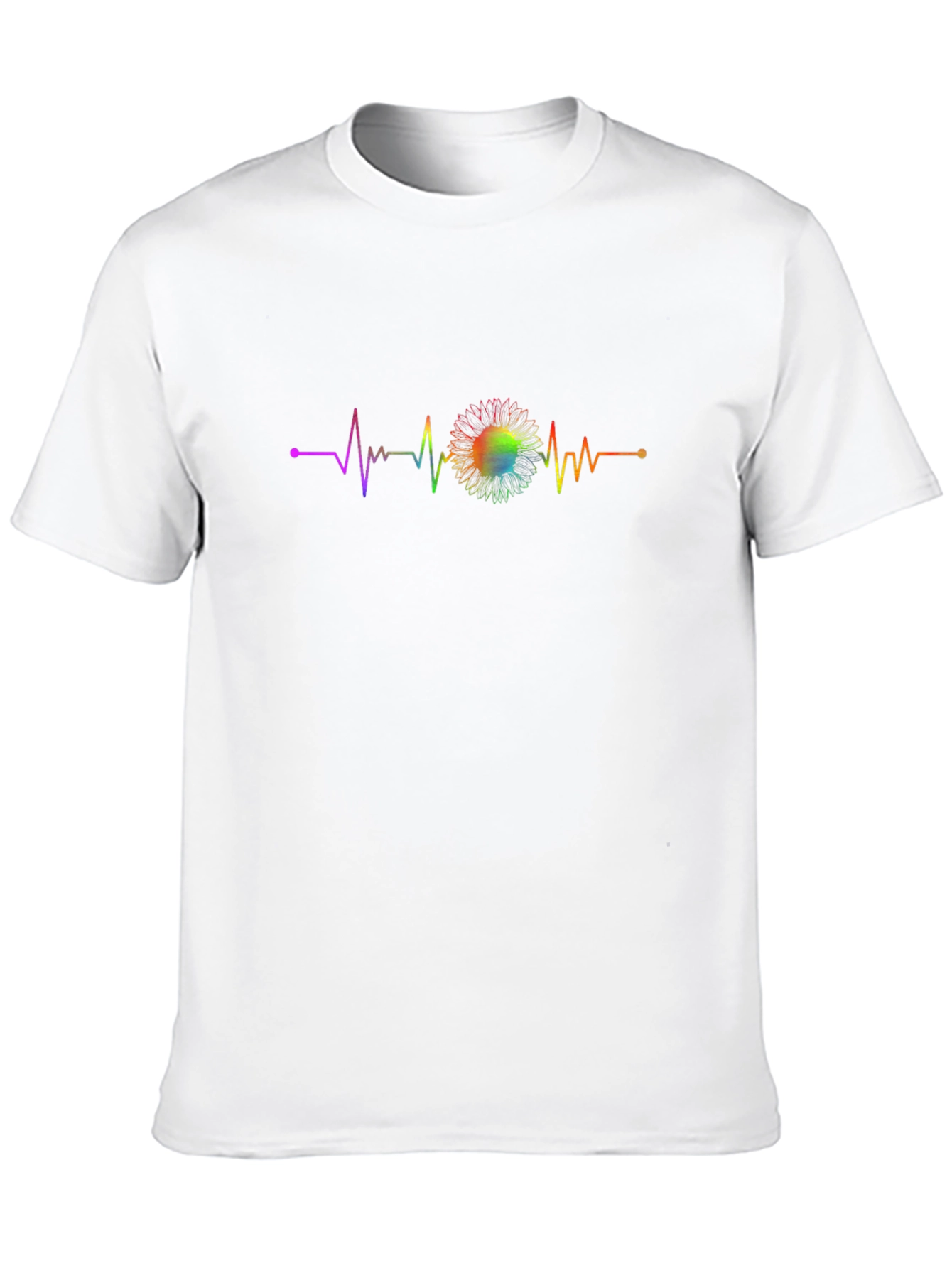 Rainbow Sunflower Heartbeat T-Shirt