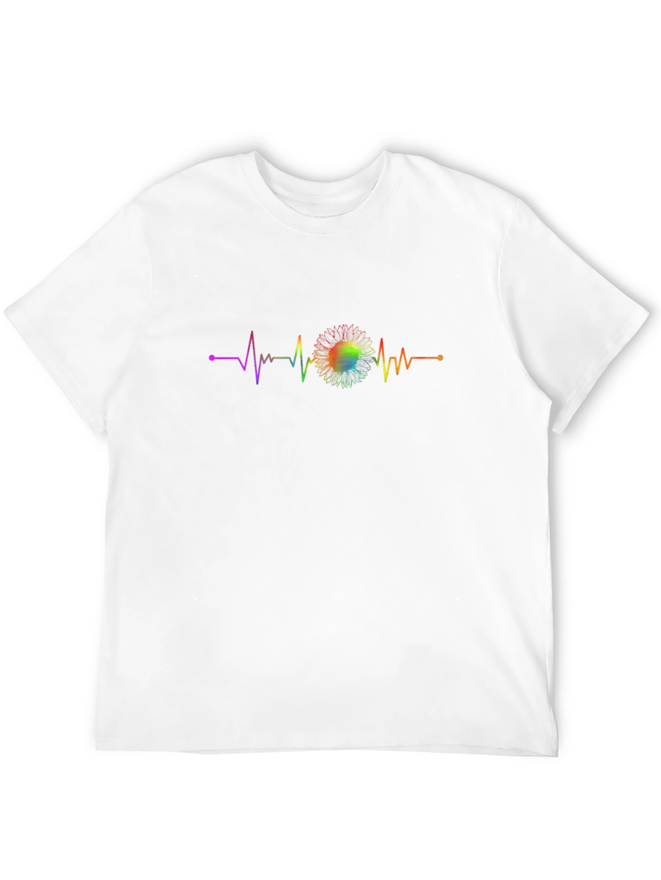 Rainbow Sunflower Heartbeat T-Shirt