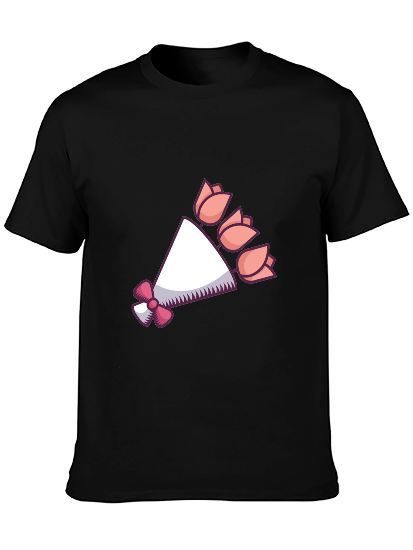 Floral Bouquet Graphic Tee - Black