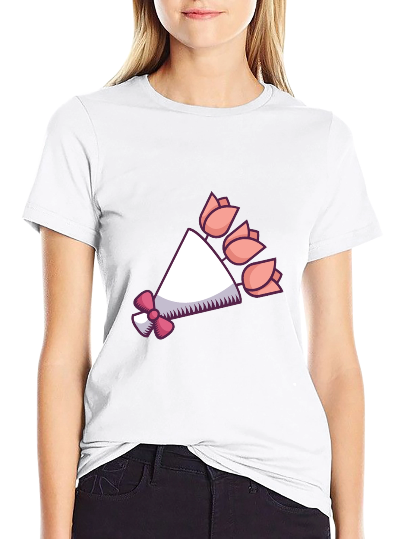 Floral Bouquet Graphic Tee - Black