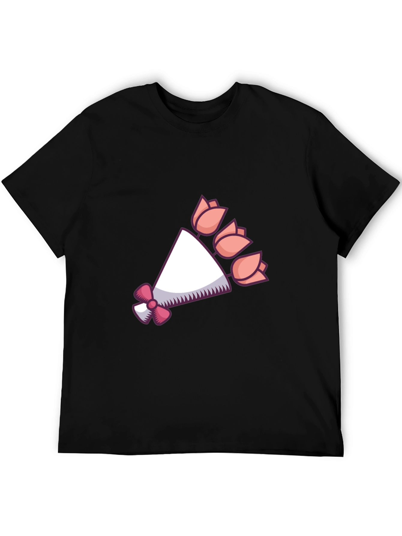 Floral Bouquet Graphic Tee - Black