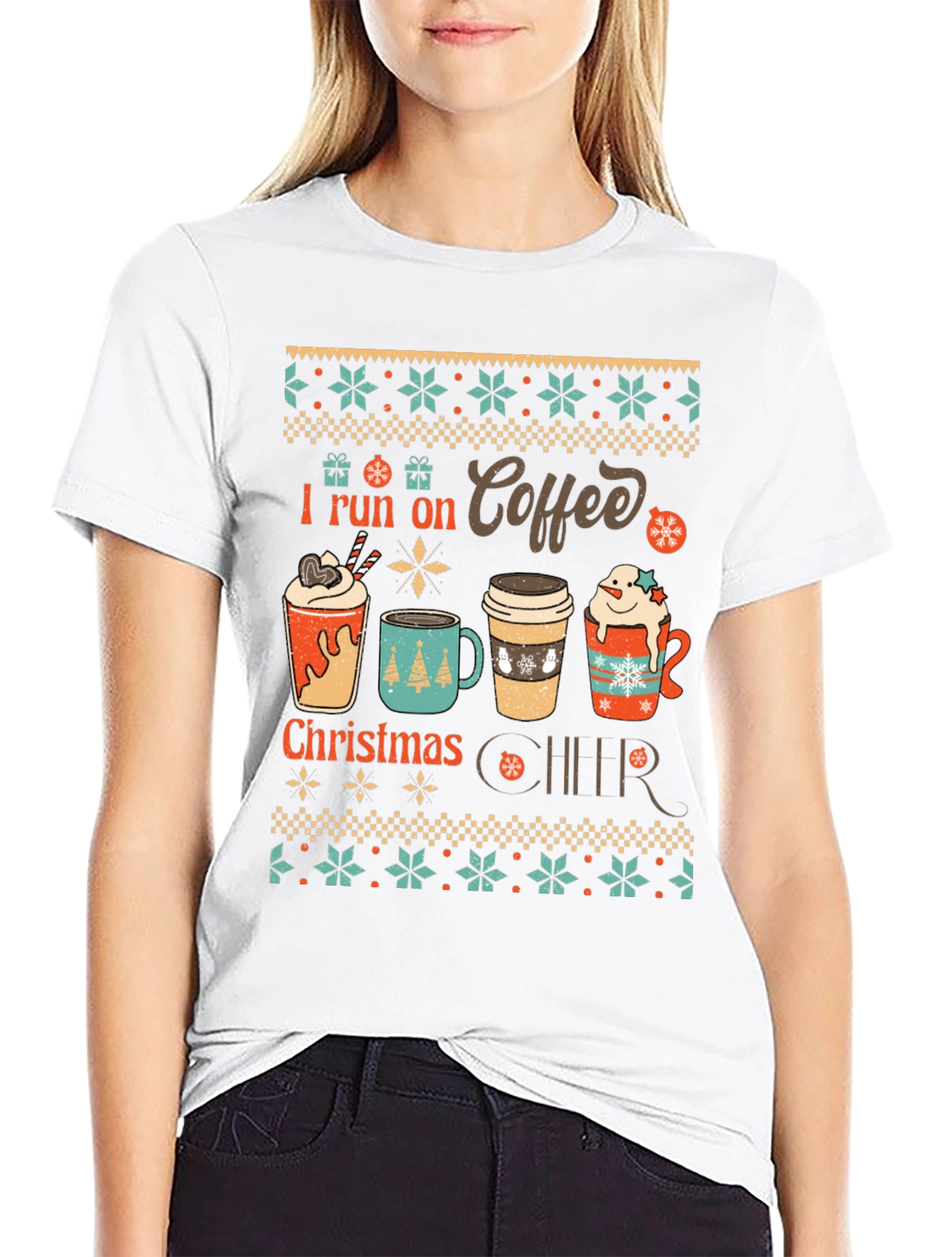 I Run on Coffee Christmas Cheer T-Shirt