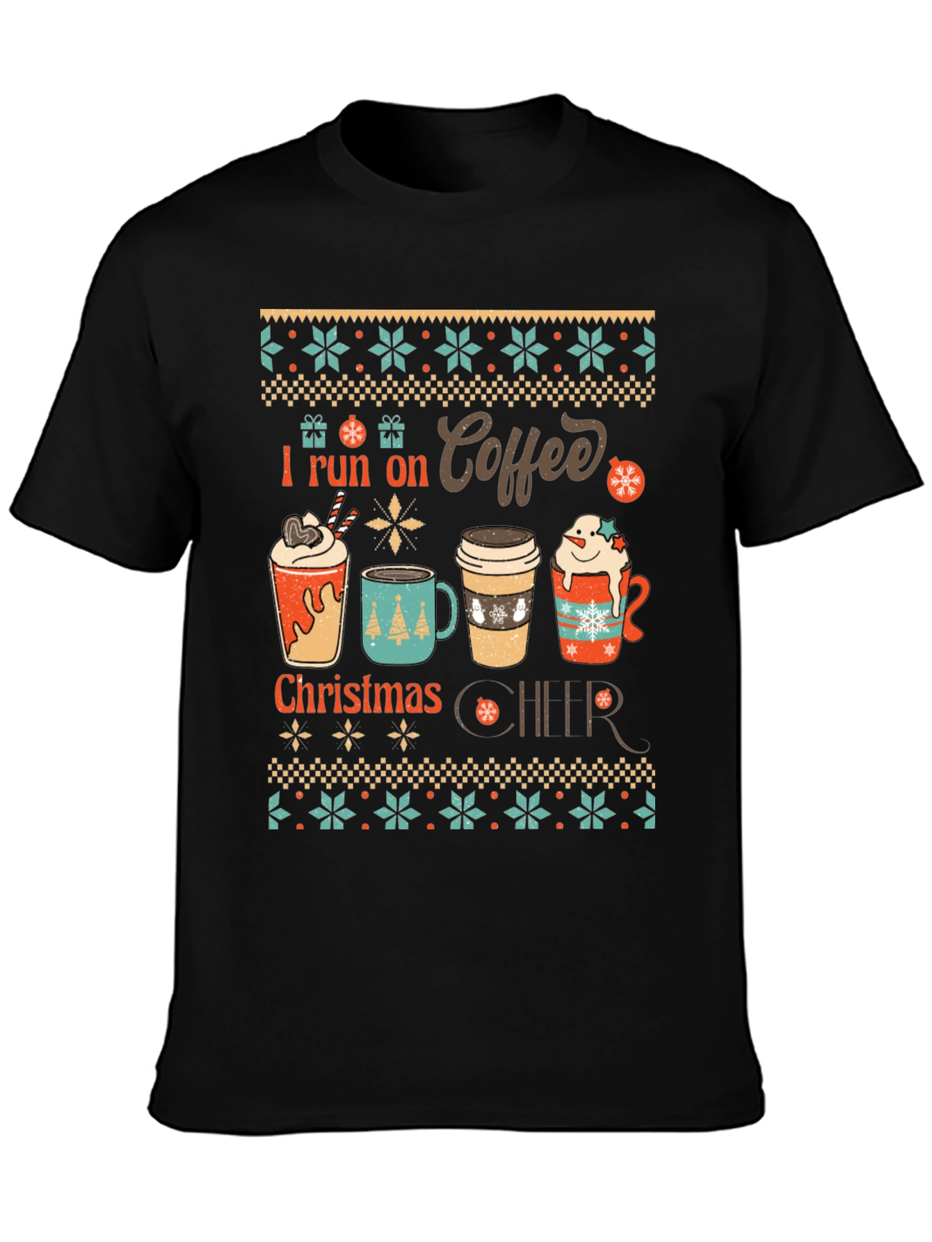 I Run on Coffee Christmas Cheer T-Shirt
