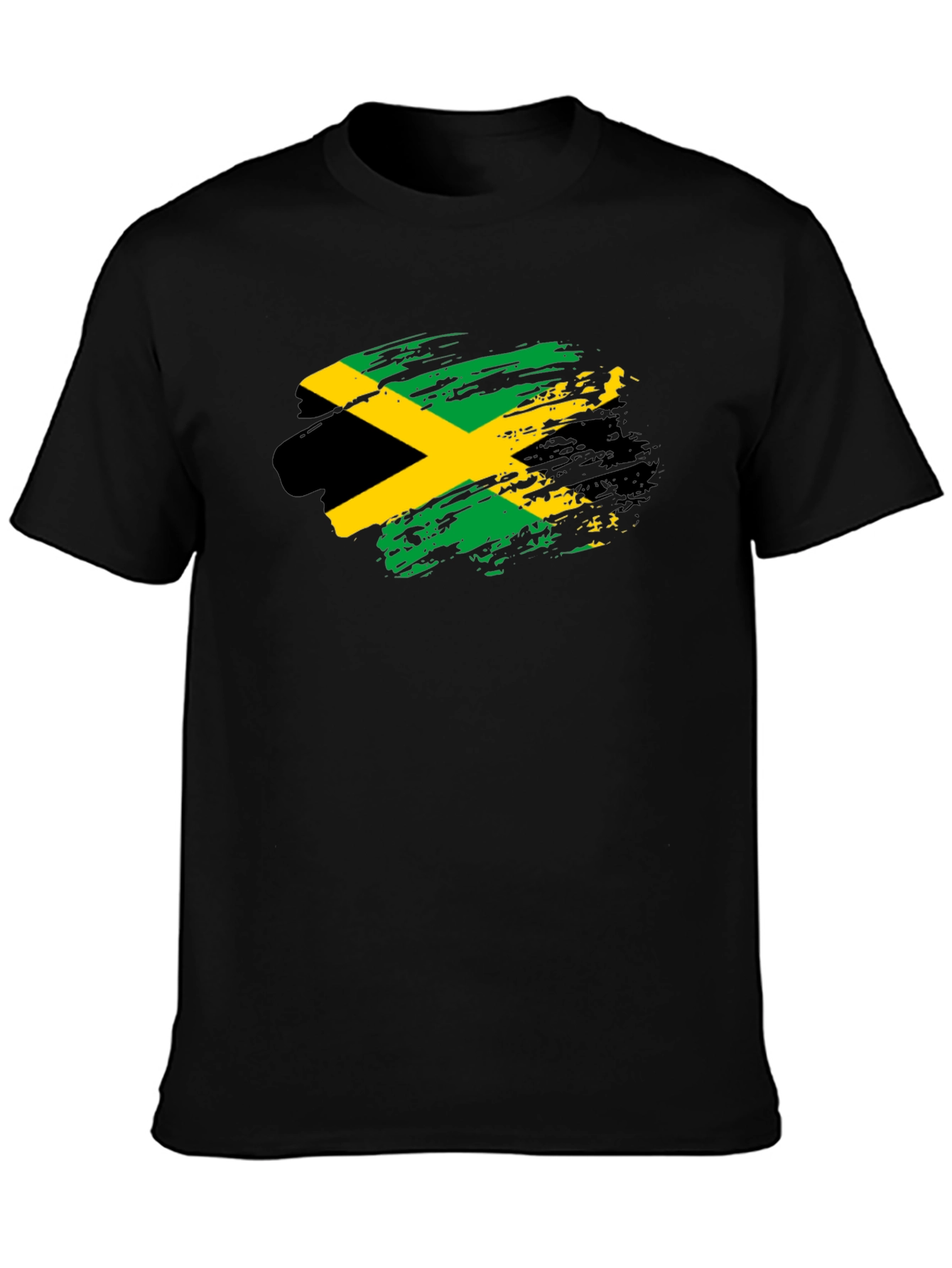 Jamaica Flag T-Shirt - Black Cotton Tee