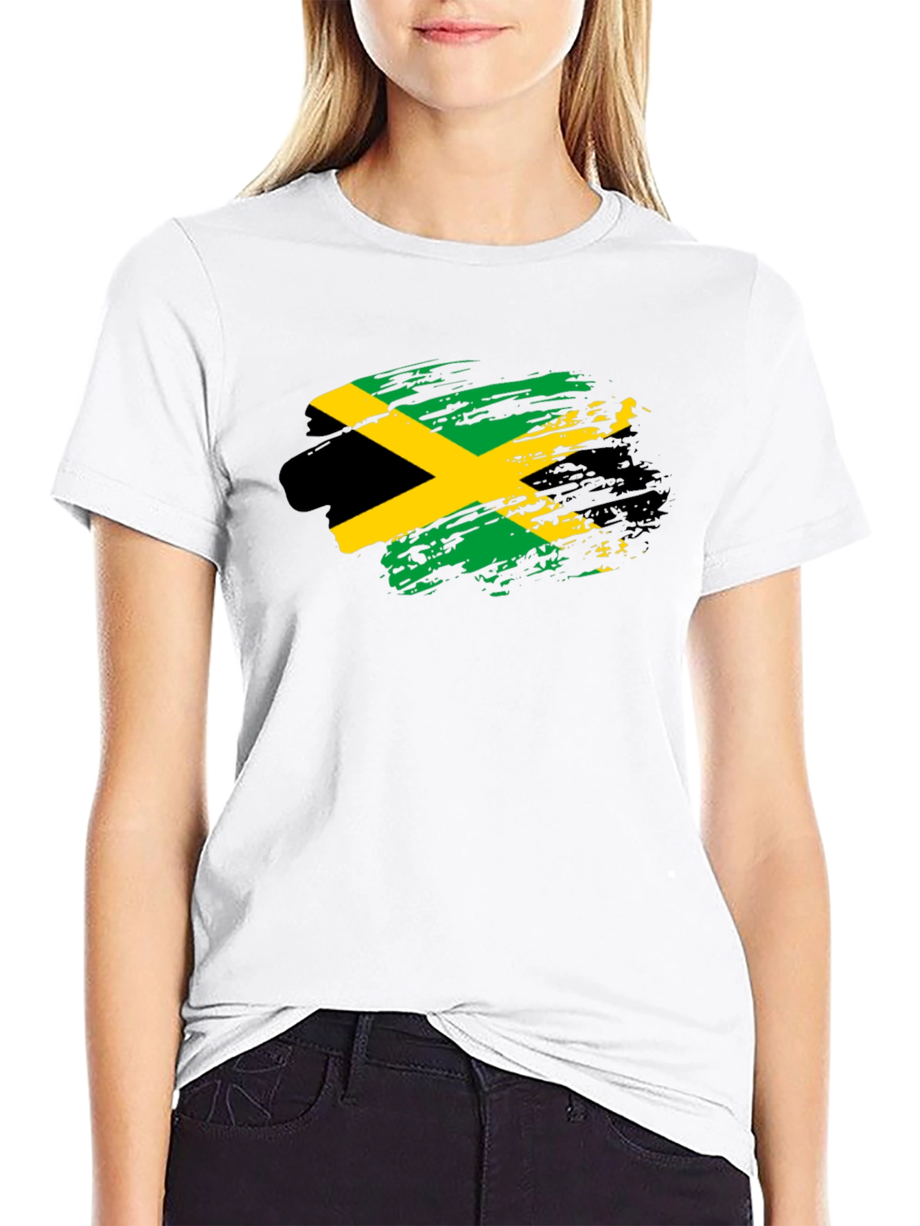 Jamaica Flag T-Shirt - Black Cotton Tee