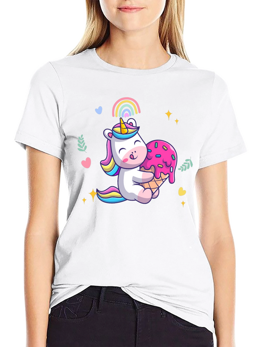 Unicorn Ice Cream T-Shirt - Black Cotton Tee