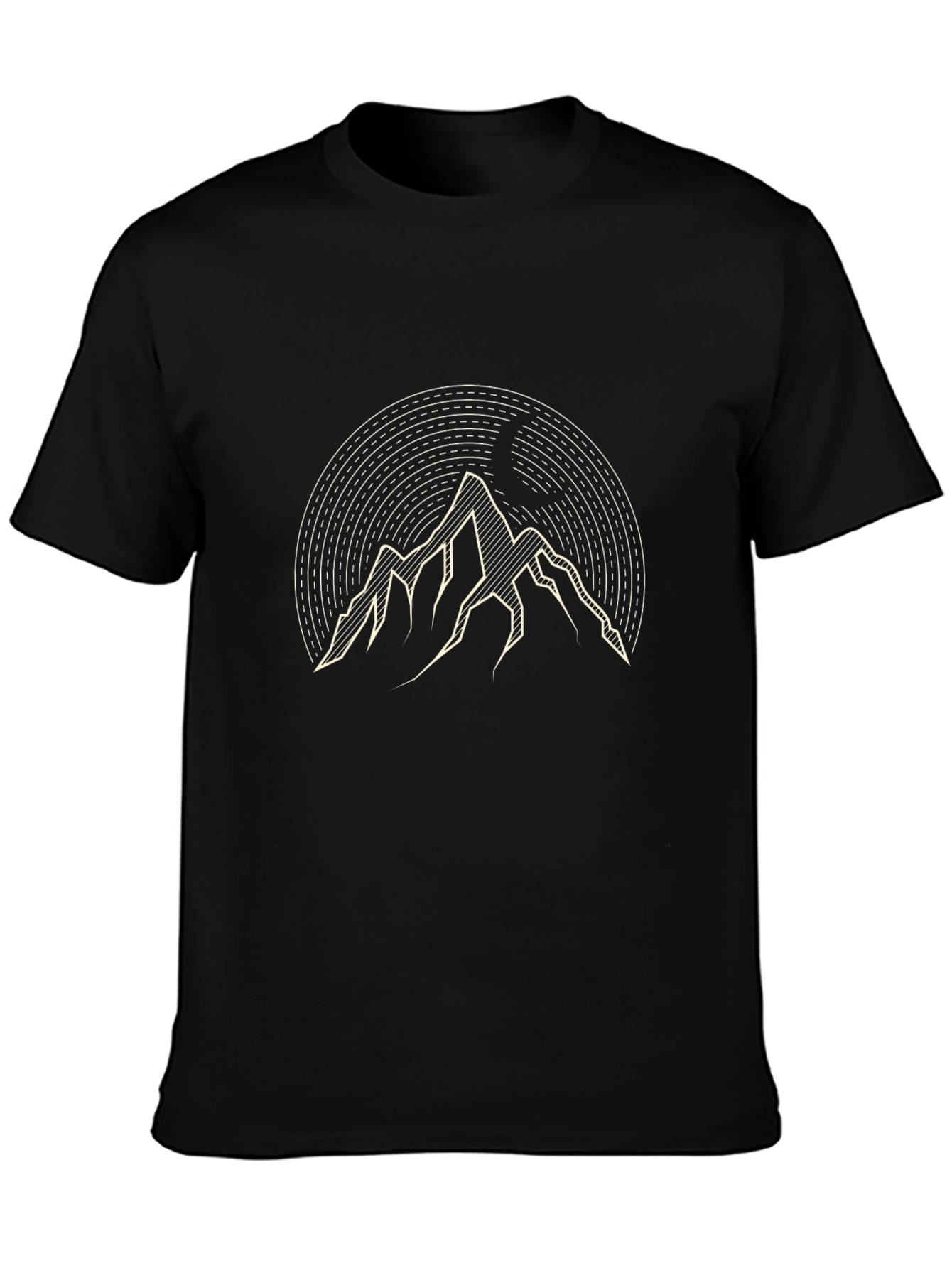 Geometric Mountain Graphic Tee - Black