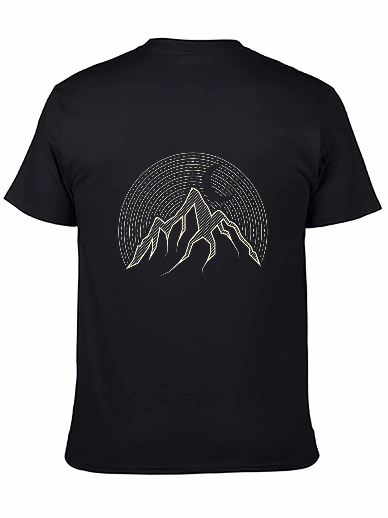 Geometric Mountain Graphic Tee - Black