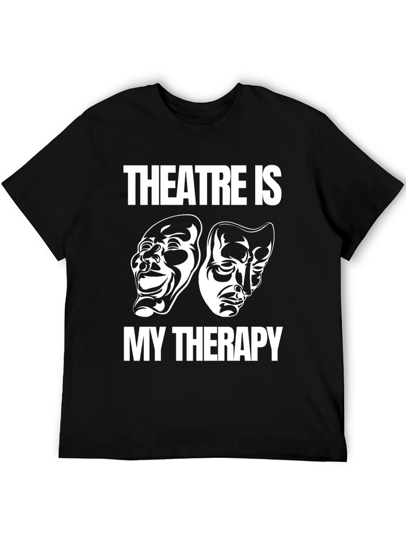 Theatre Is My Therapy Black Graphic T-Shirt