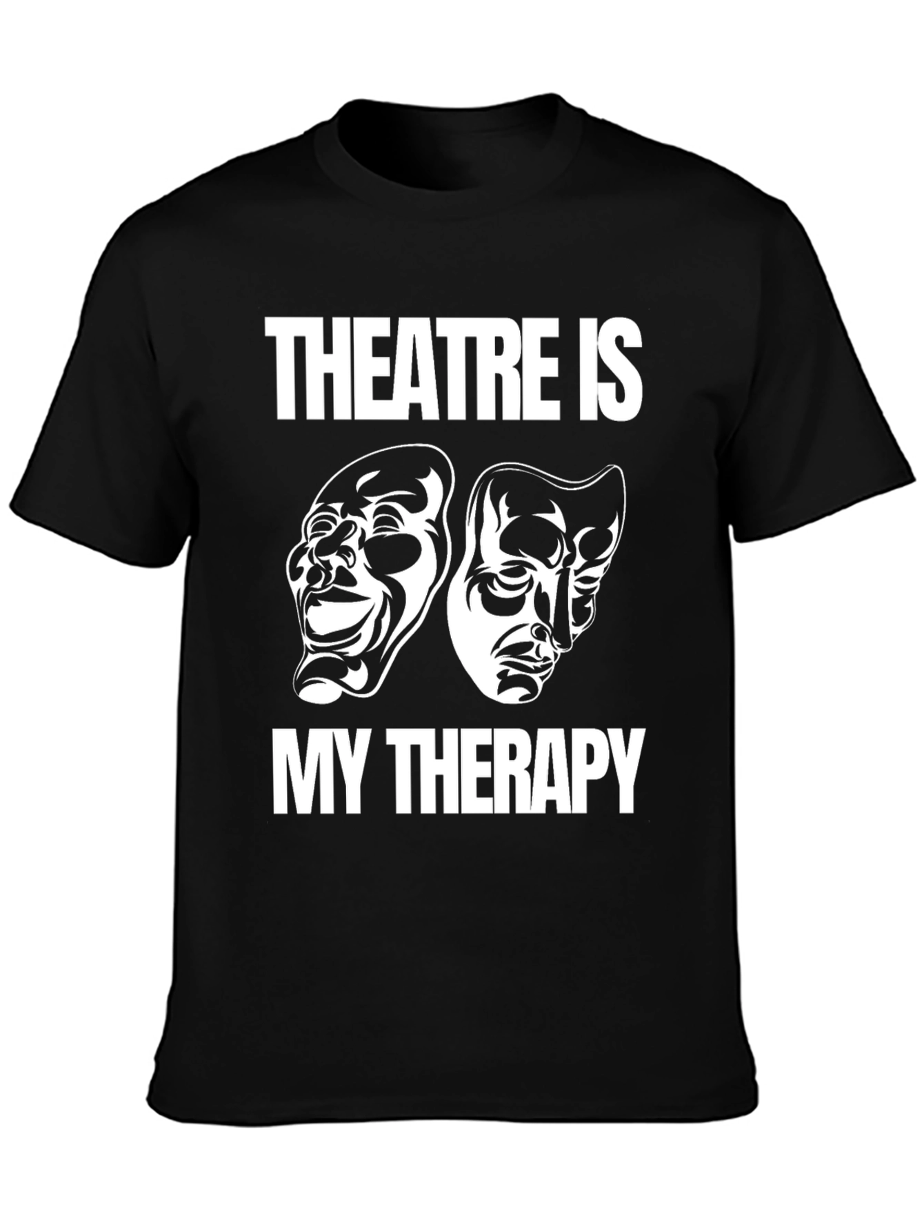 Theatre Is My Therapy Black Graphic T-Shirt