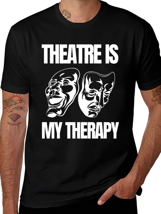 Theatre Is My Therapy Black Graphic T-Shirt