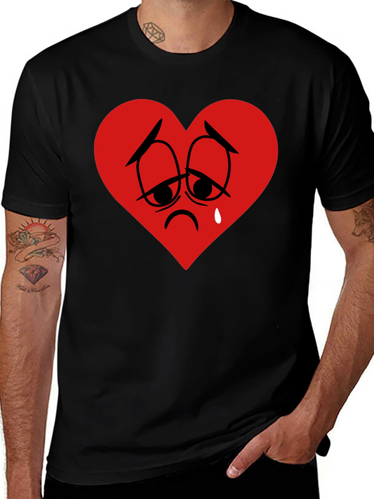 Sad Heart Graphic Black T-Shirt