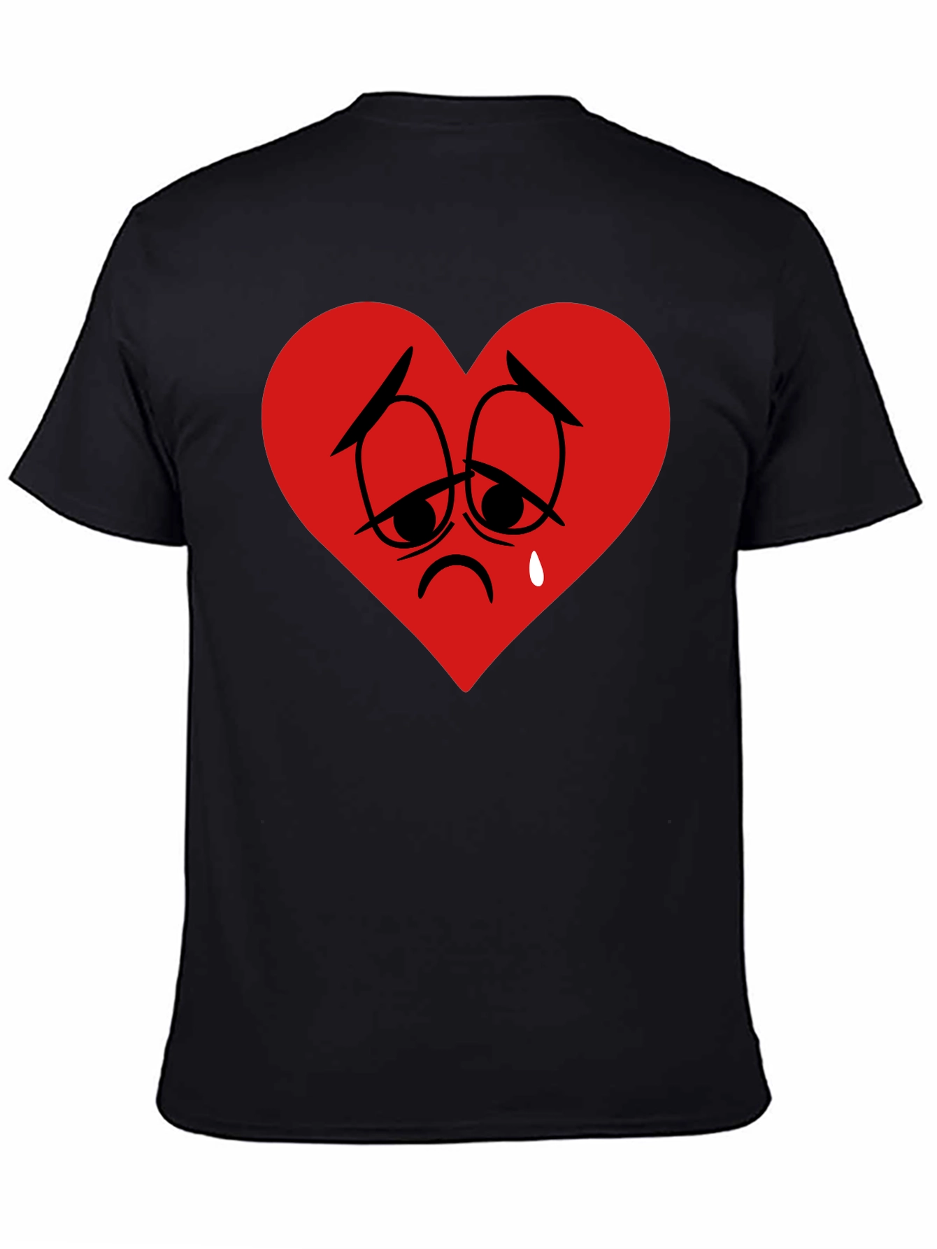 Sad Heart Graphic Black T-Shirt