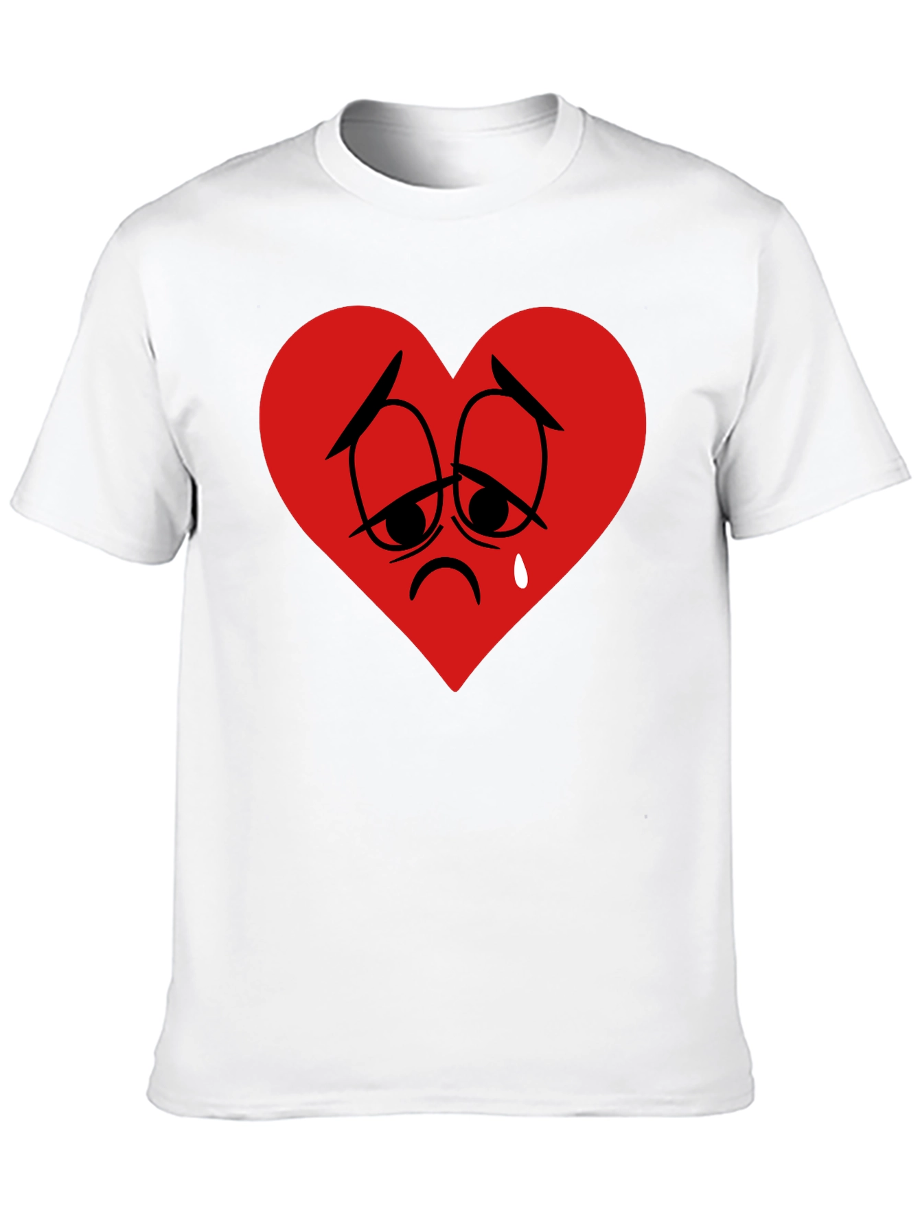 Sad Heart Graphic Black T-Shirt