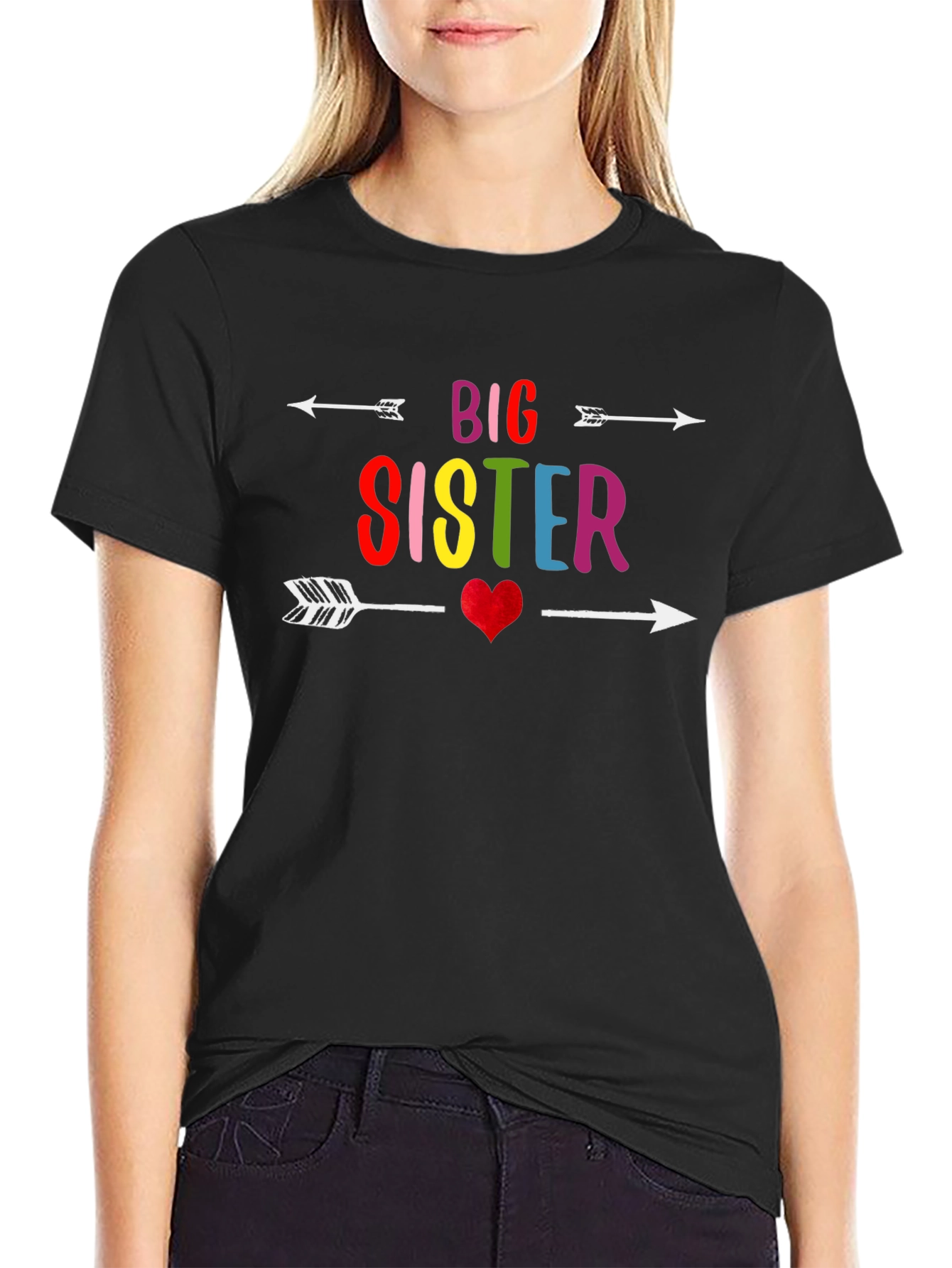 Big Sister Arrow Heart Graphic Tee