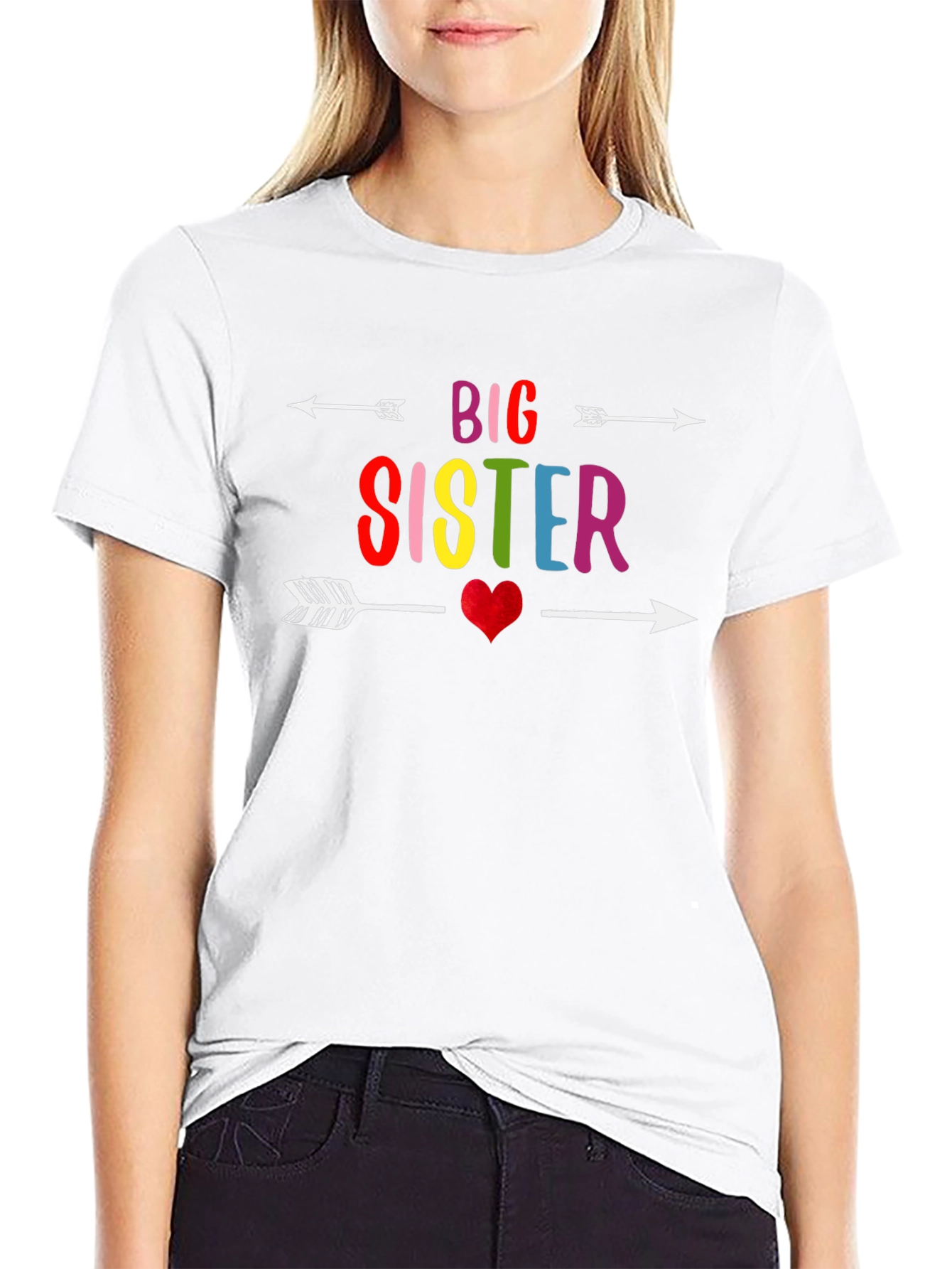 Big Sister Arrow Heart Graphic Tee