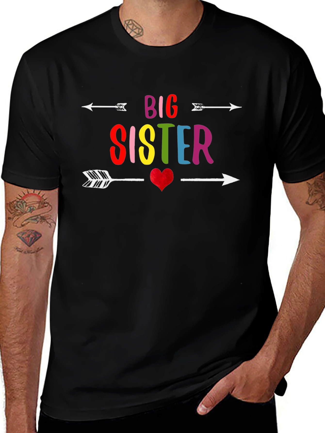 Big Sister Arrow Heart Graphic Tee
