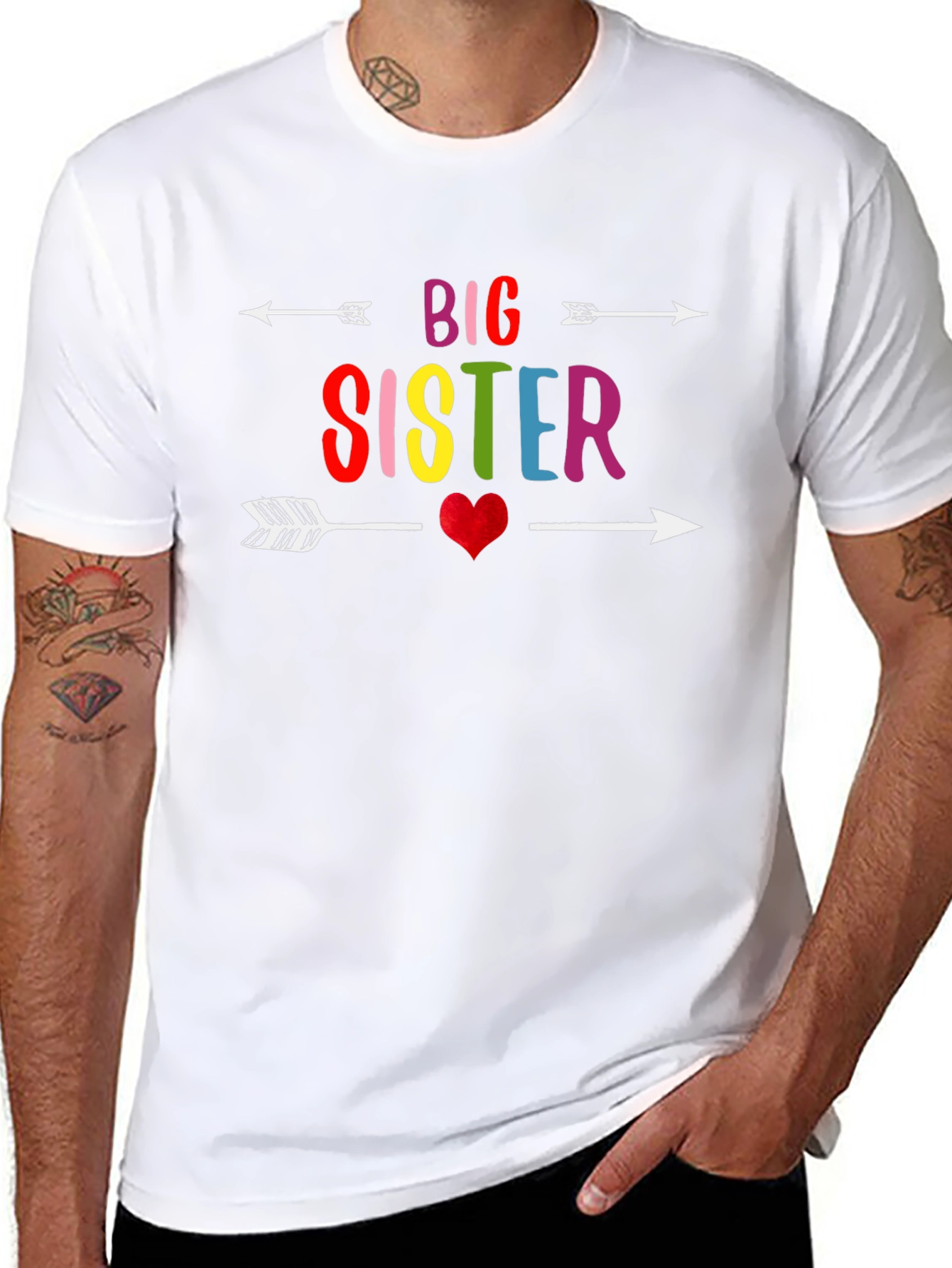 Big Sister Arrow Heart Graphic Tee
