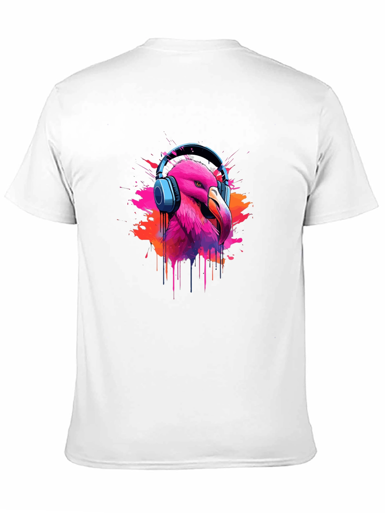 Flamingo Headphone Graphic Black Tee