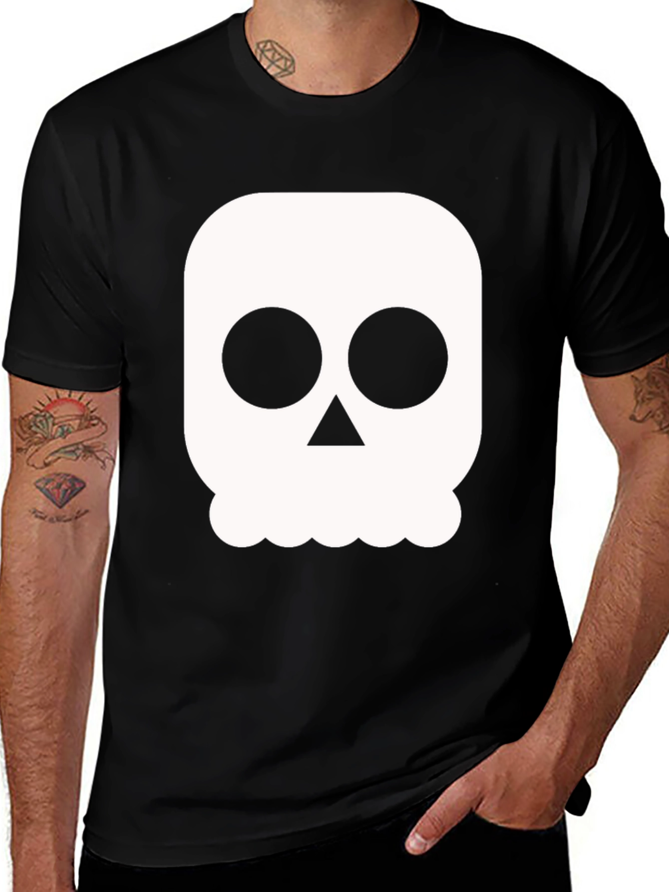 Skull Graphic Tee - Black Casual Shirt