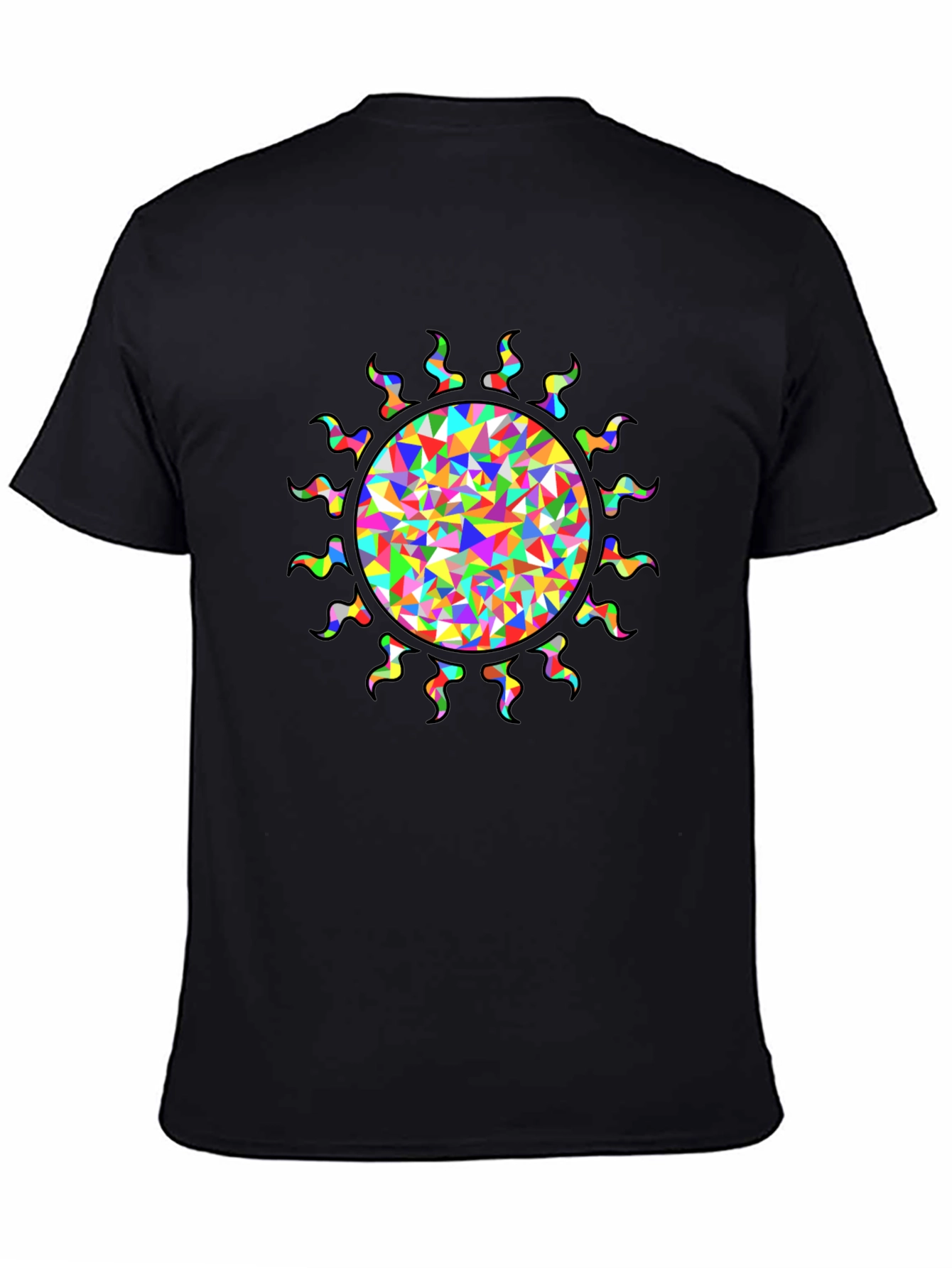 Rainbow Sun Graphic Black T-Shirt