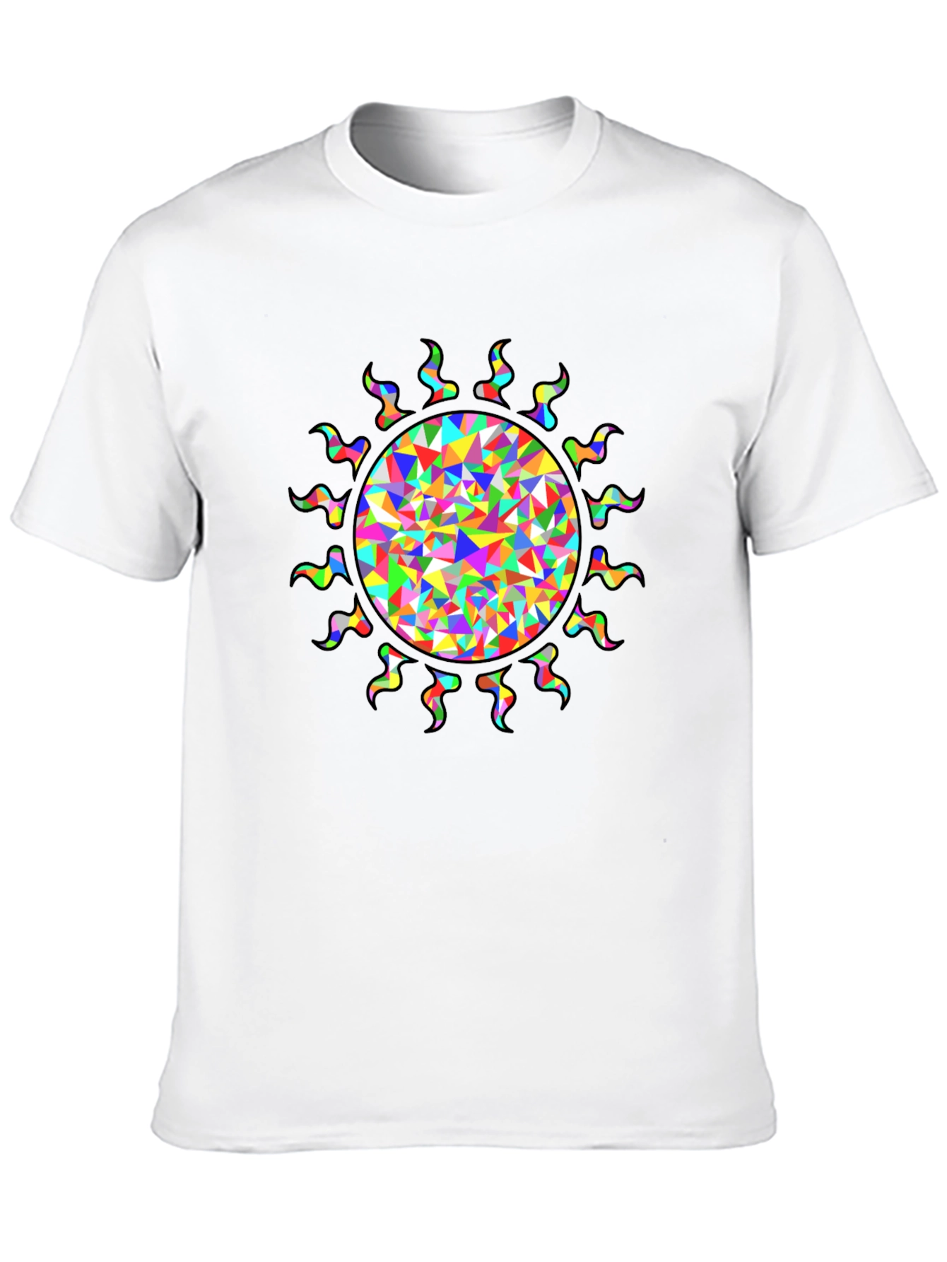 Rainbow Sun Graphic Black T-Shirt