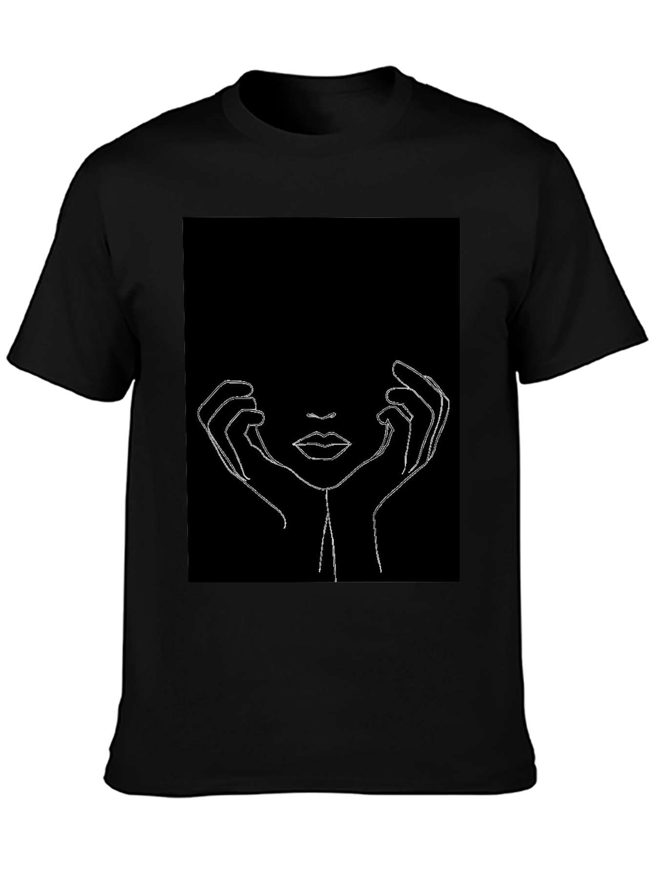 Minimalist Face Line Art Graphic Tee