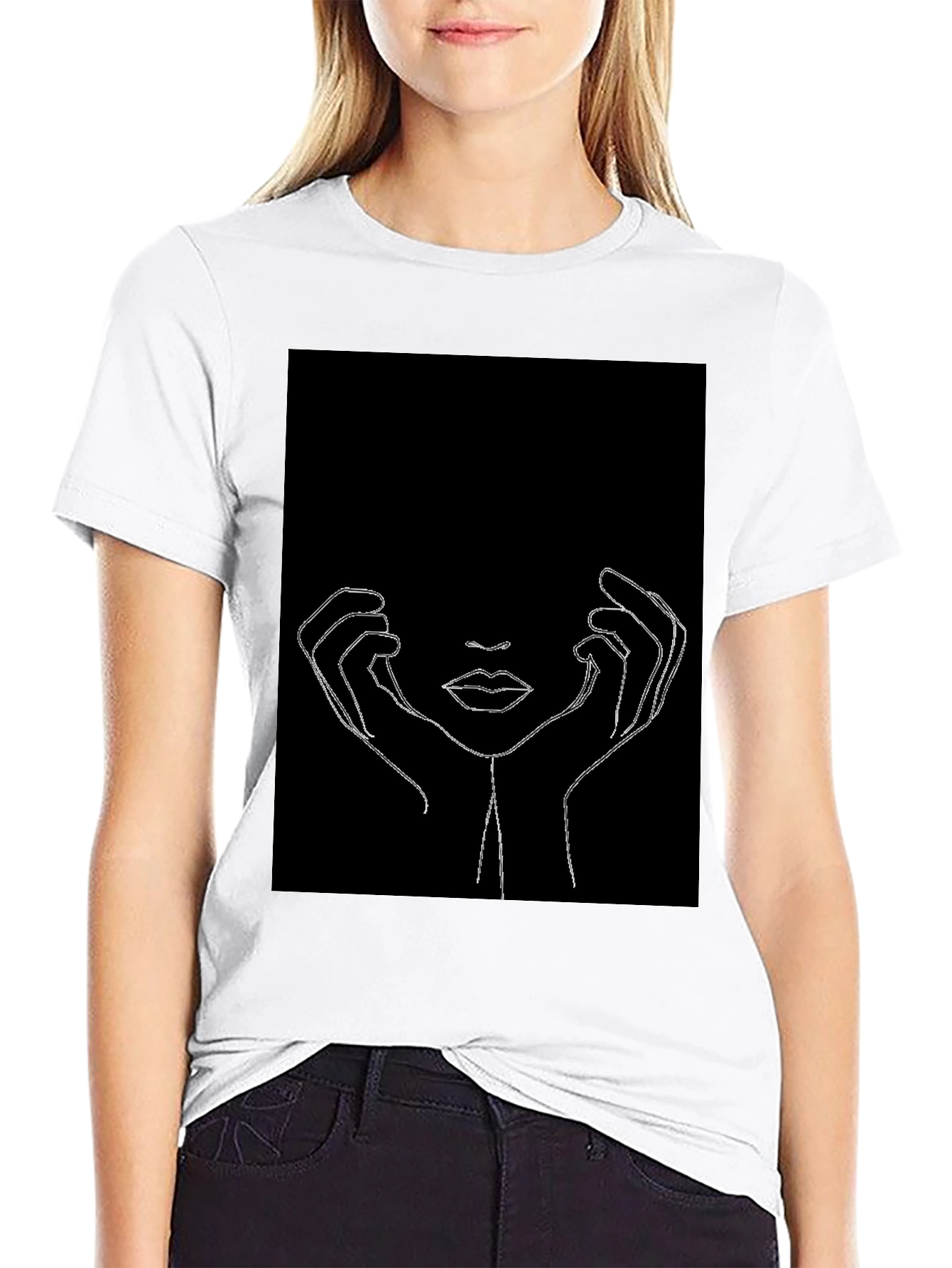 Minimalist Face Line Art Graphic Tee
