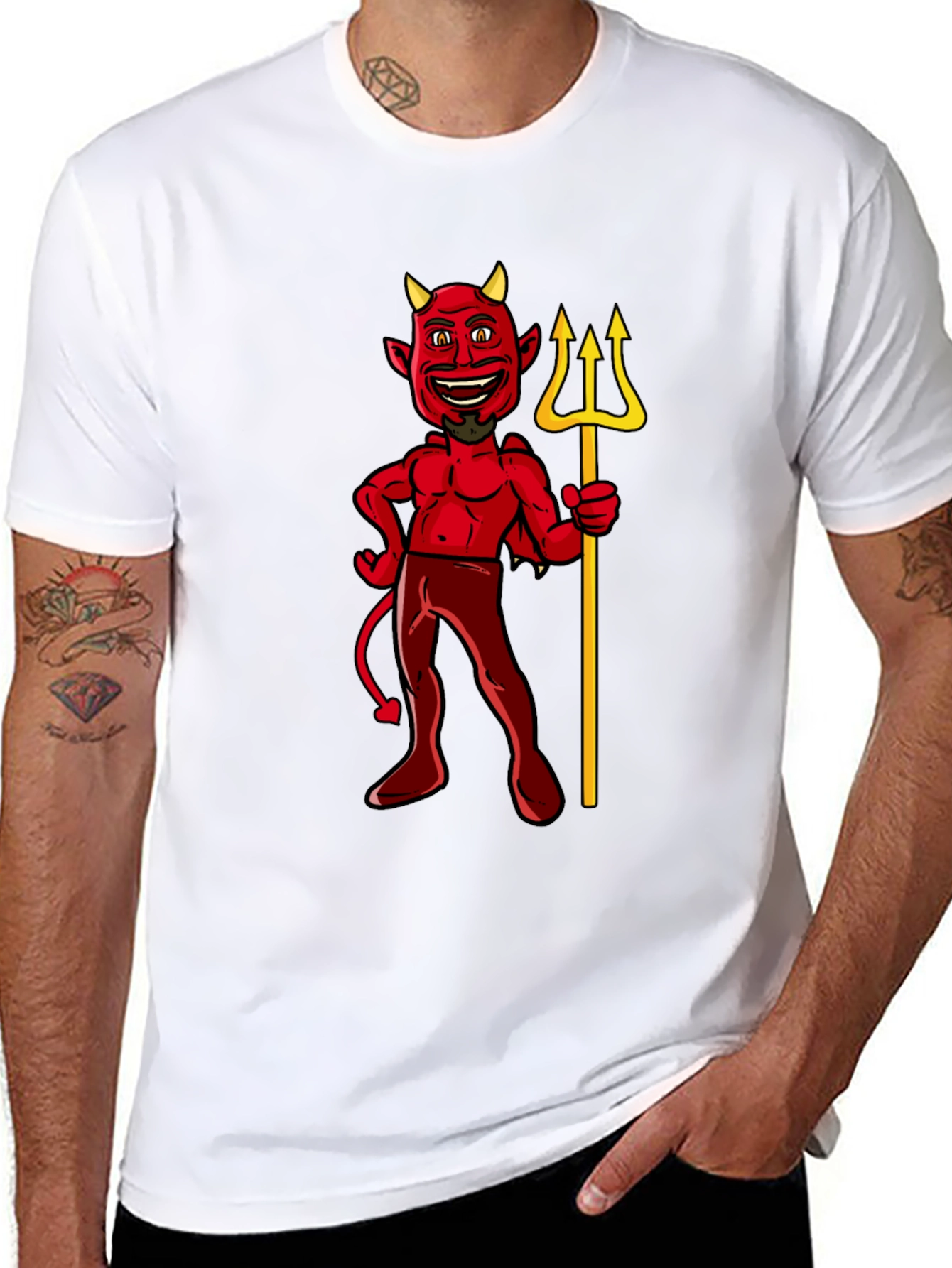 Devil Graphic Tee - Black Cotton T-Shirt