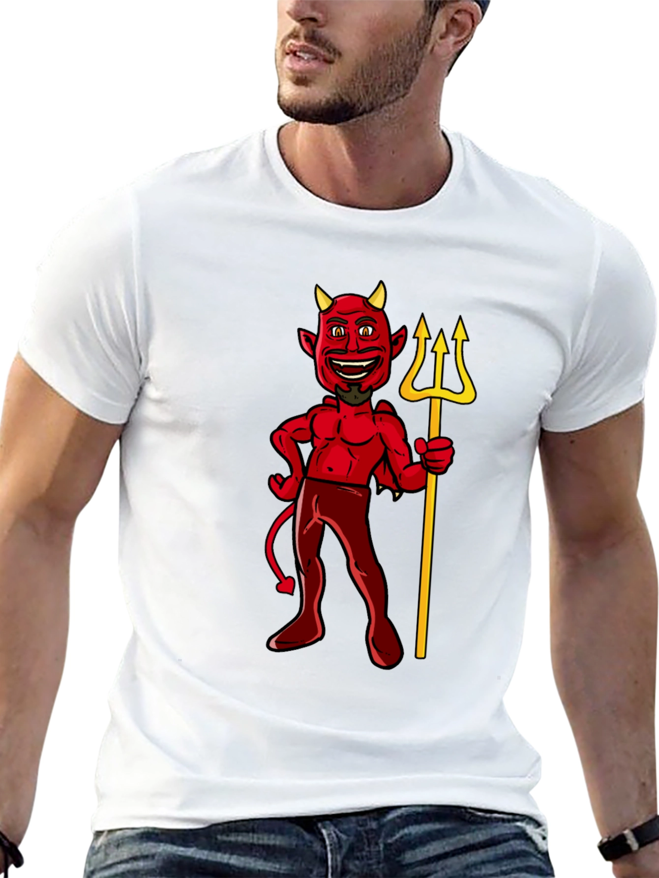 Devil Graphic Tee - Black Cotton T-Shirt
