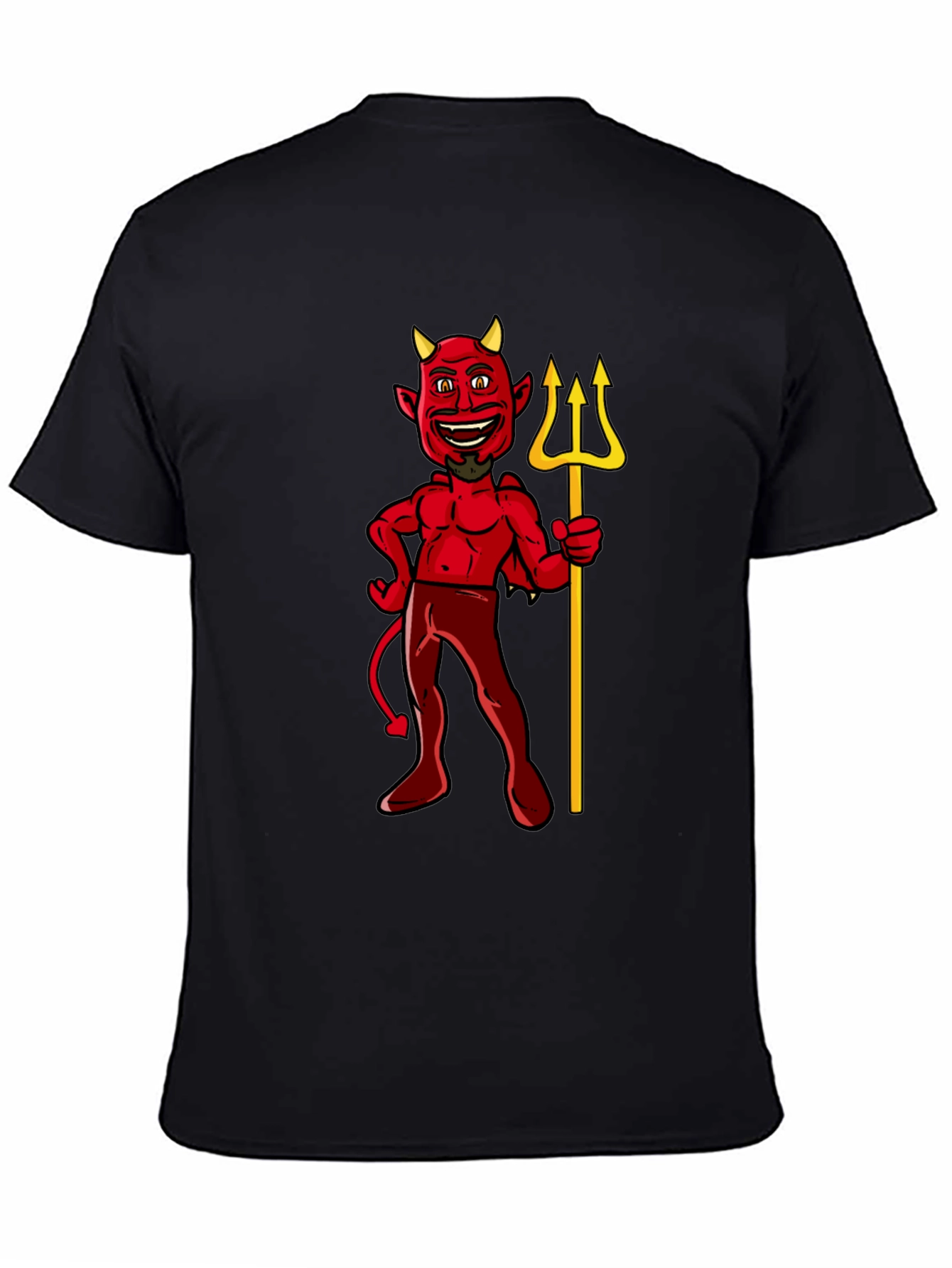Devil Graphic Tee - Black Cotton T-Shirt