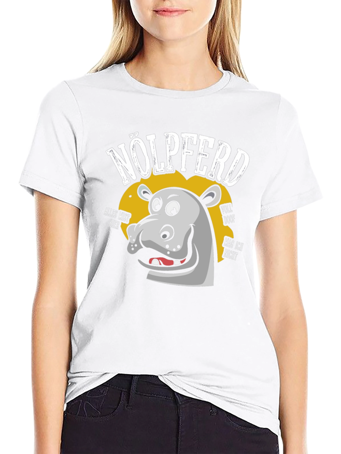 Nölpferd T-Shirt - Grumpy Hippo Funny Tee