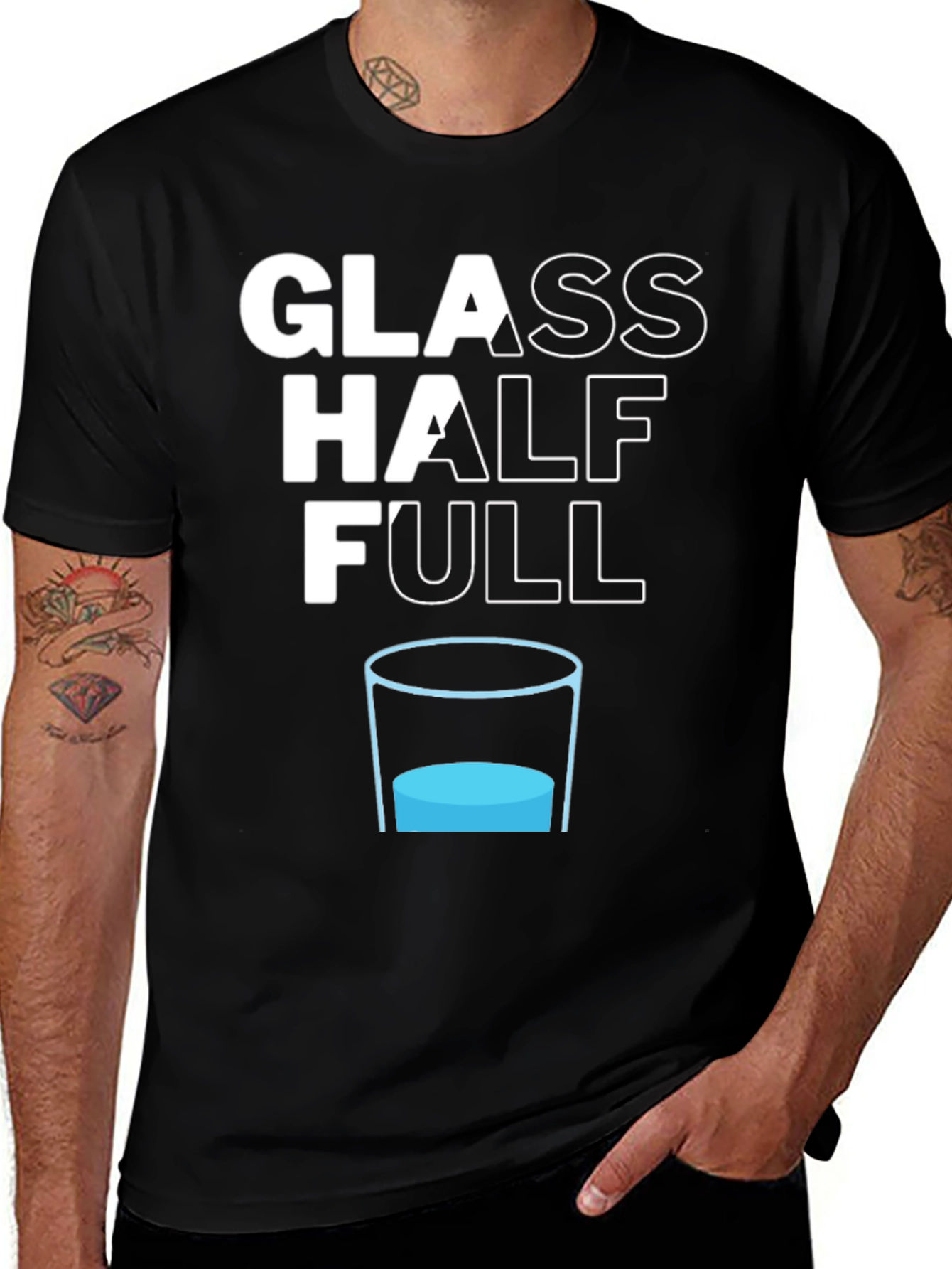 Glass Half Full Graphic Tee - Optimism T-Shirt